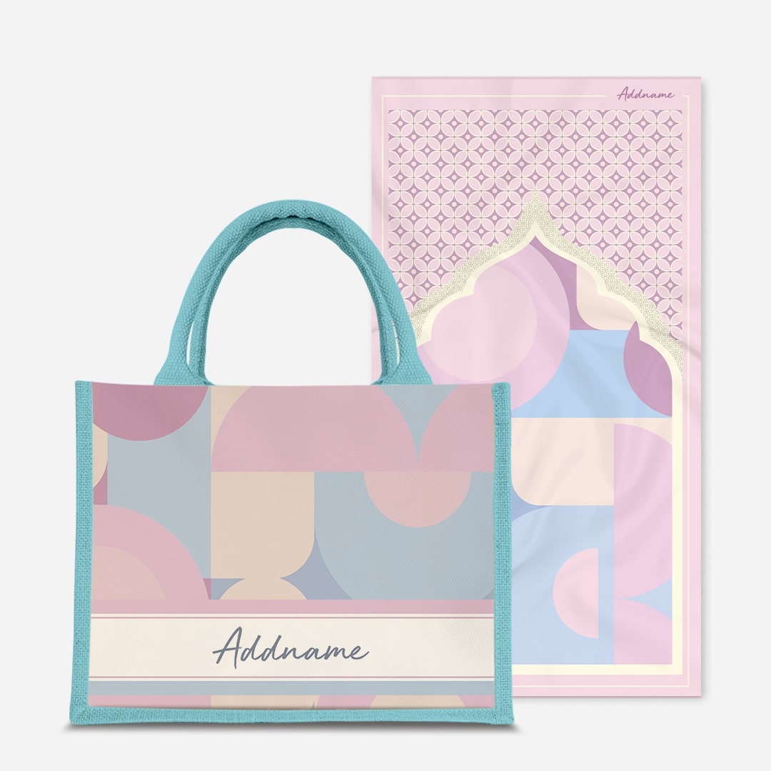 Ryn Series Prayer Mat with Half Lining Small Jute Bag-Bandung