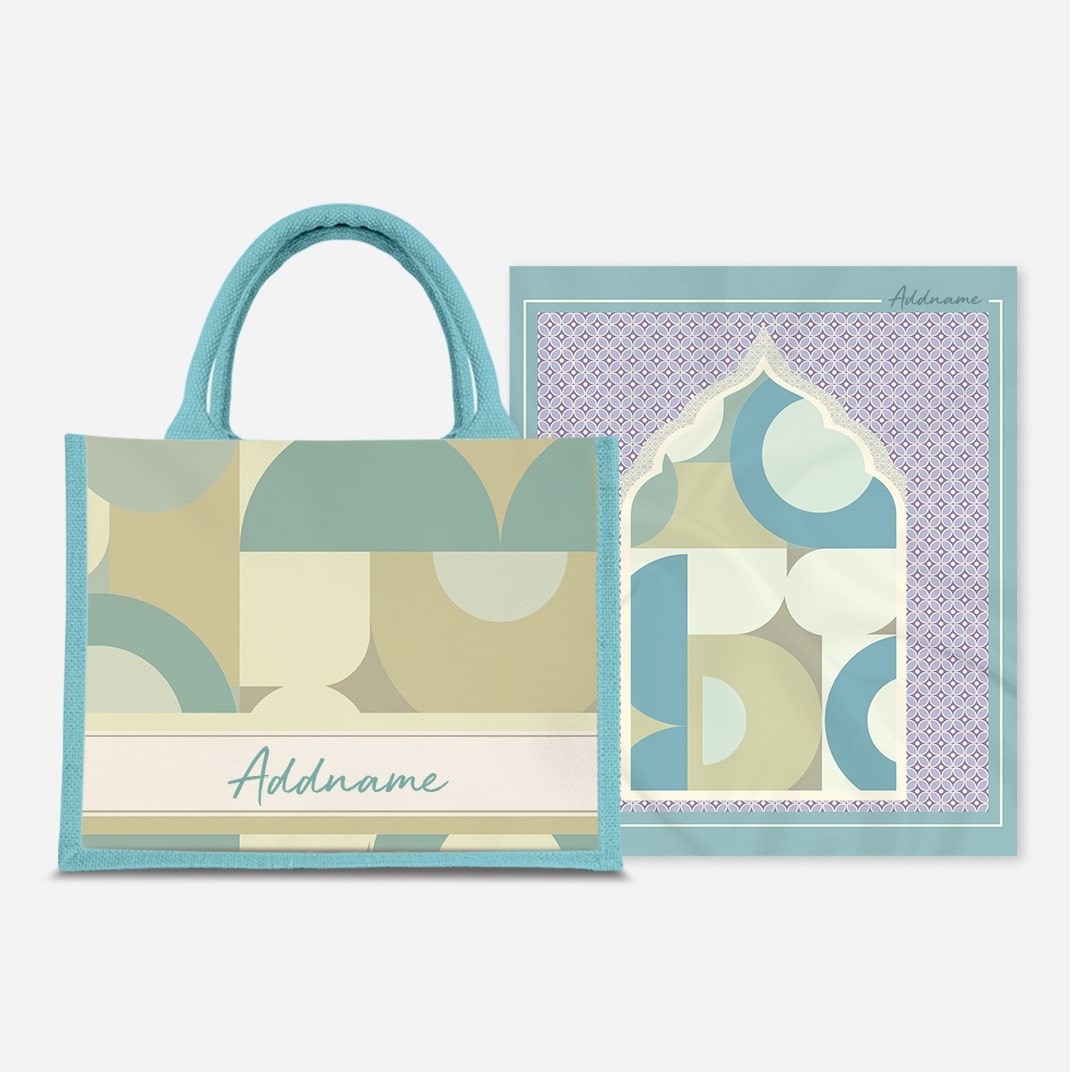 Ryn Series Prayer Mat with Half Lining Small Jute Bag-Pandan