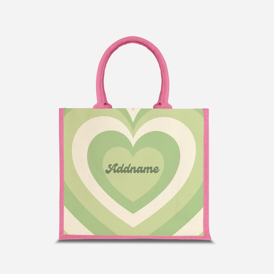 Affection Series Half Lining Jute Bag - Buttercup Light Pink