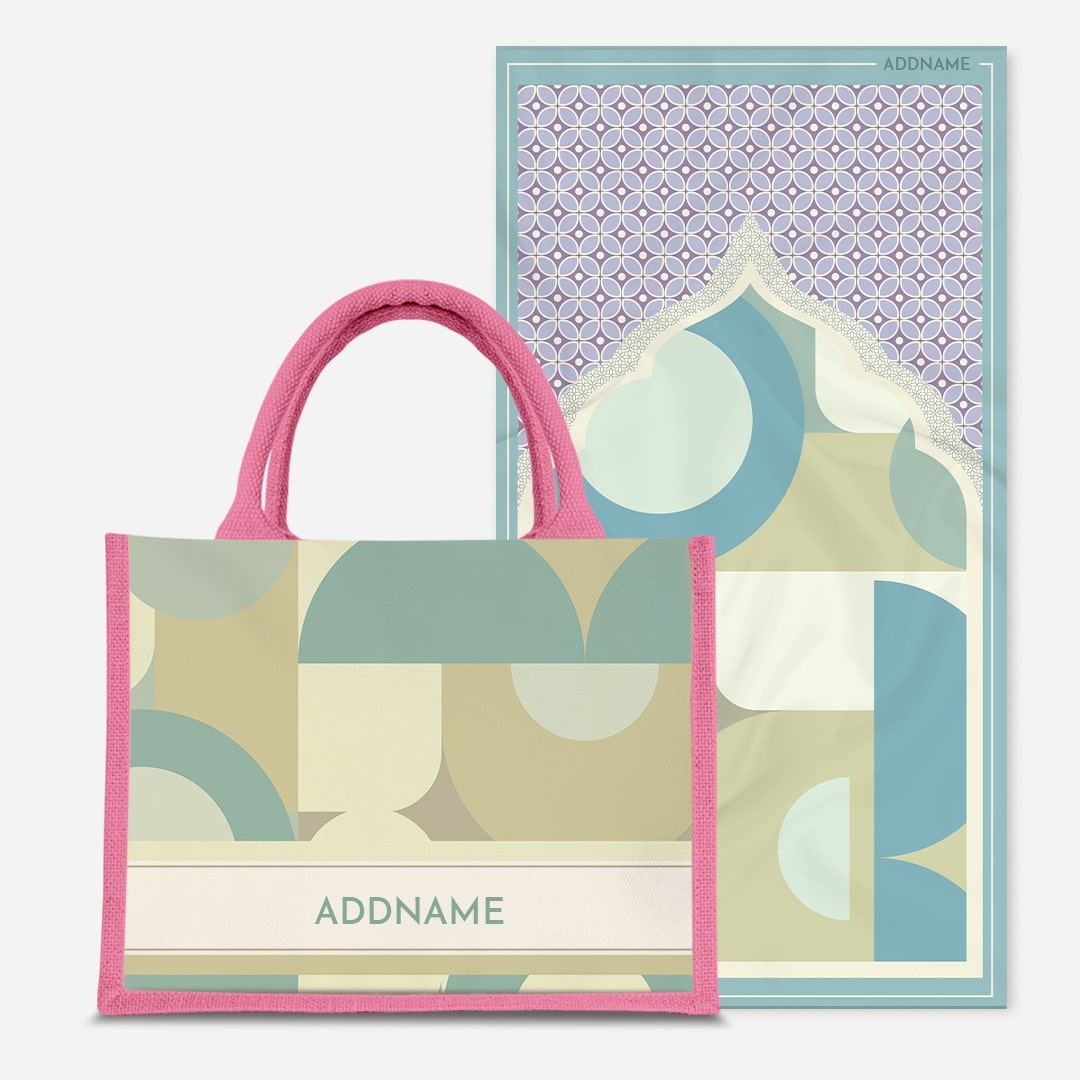 Ryn Series Prayer Mat with Half Lining Small Jute Bag-Pandan