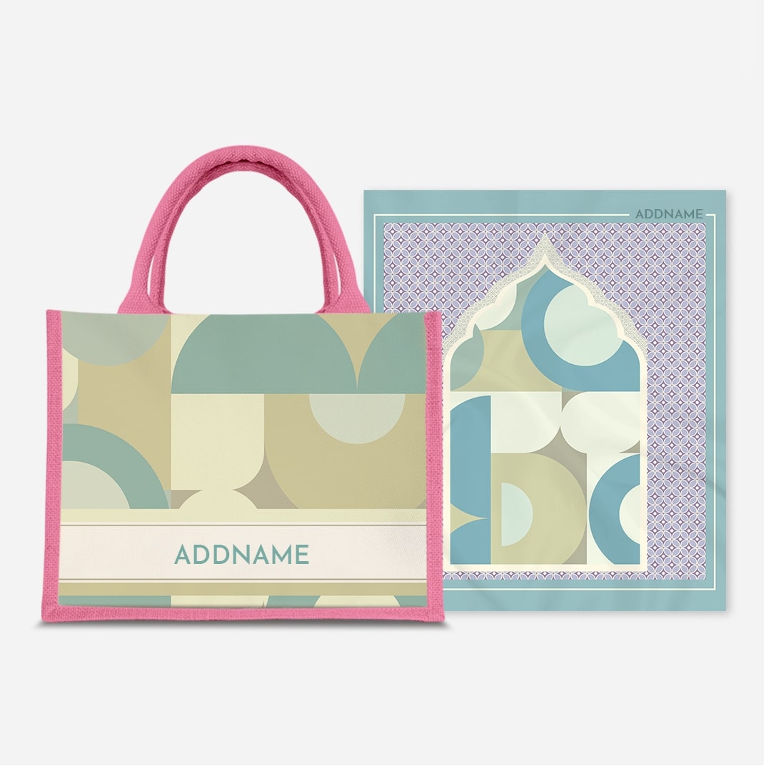 Ryn Series Prayer Mat with Half Lining Small Jute Bag-Pandan