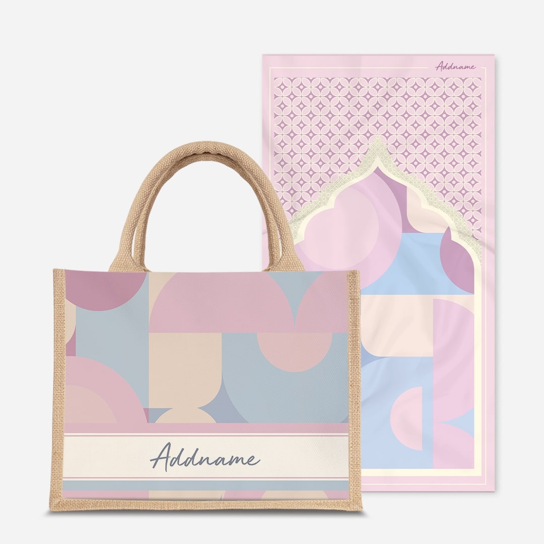 Ryn Series Prayer Mat with Half Lining Small Jute Bag-Bandung