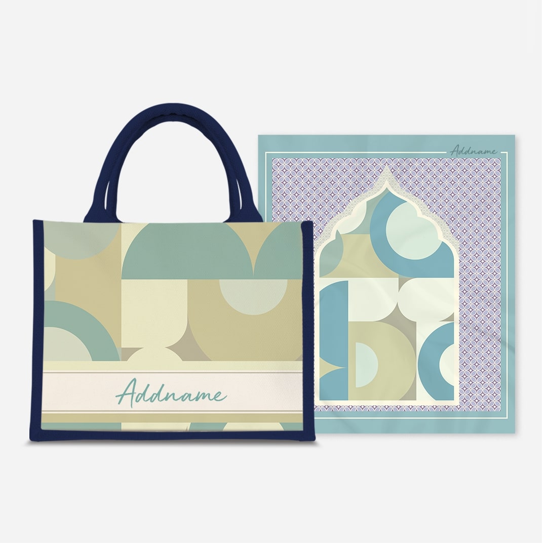 Ryn Series Prayer Mat with Half Lining Small Jute Bag-Pandan