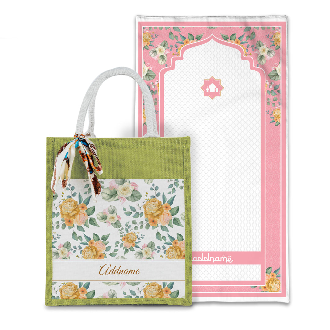Laura Honey Sejadah with Matching Colourful Jute Bag