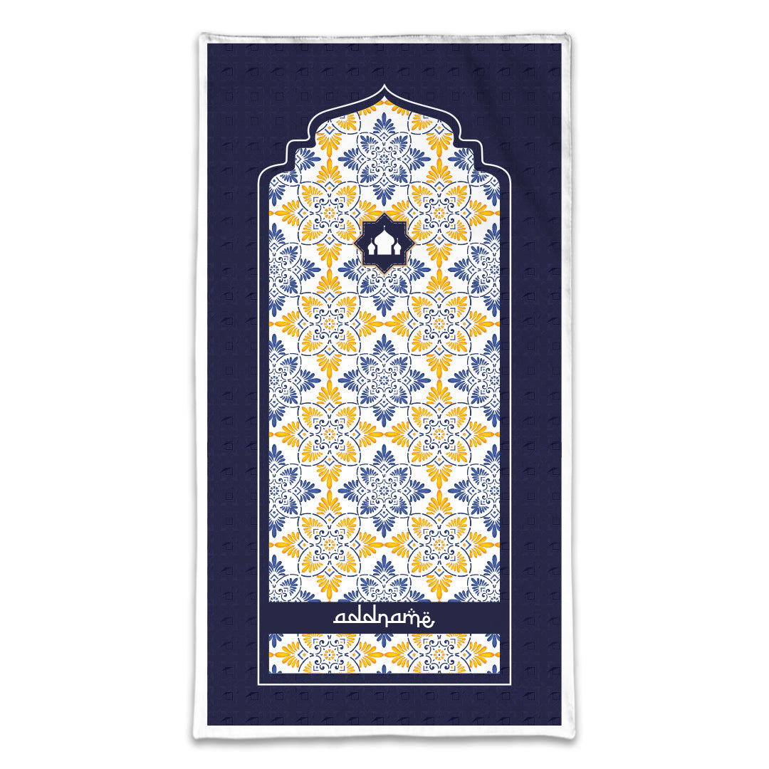 Arabesque Butter Blue Sejadah Prayer Mat