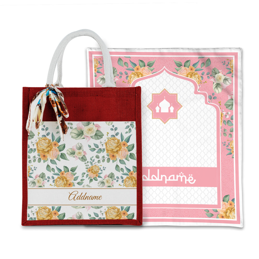 Laura Honey Sejadah with Matching Colourful Jute Bag