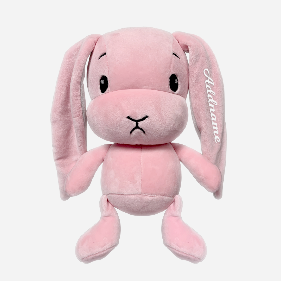 Pink Rabbit Doll with White Embroidery