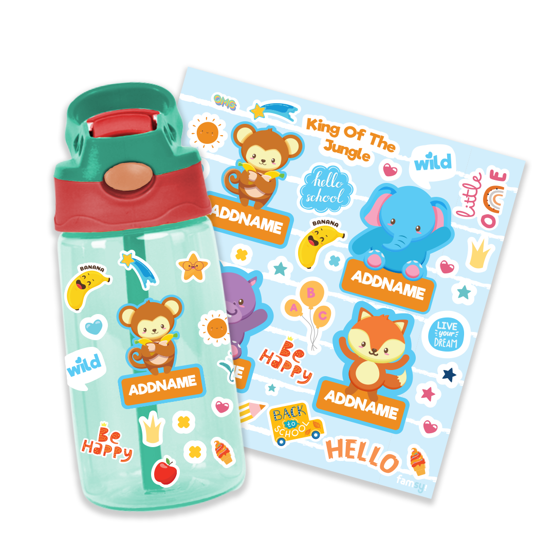 Safari Animals Emerald Green Kiddies Bottle