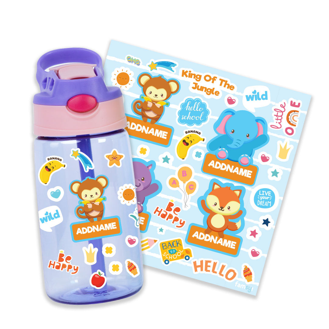 Safari Animal Purple Kiddies Bottle