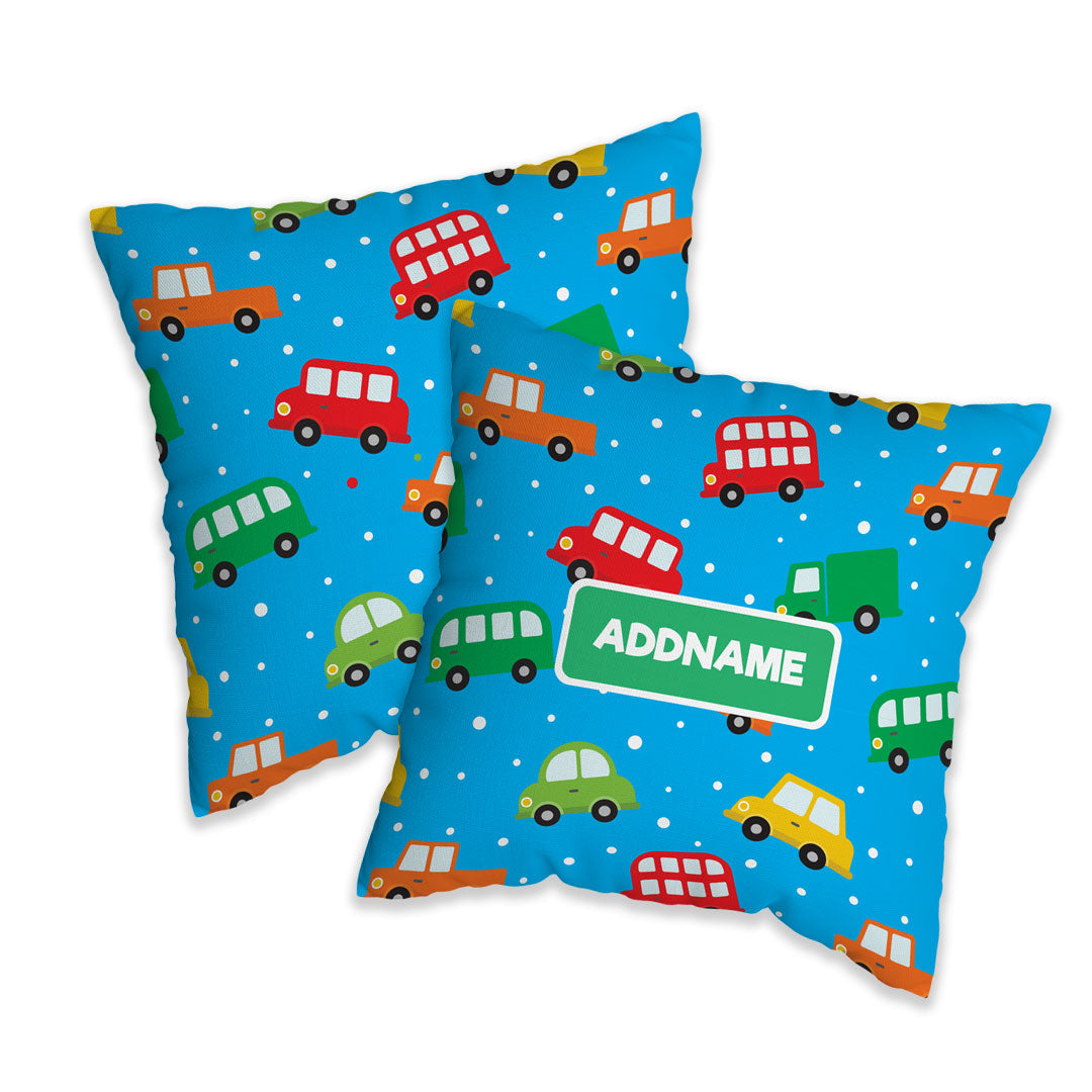 Cute Cars Kiddies Full Print Cushion Cover with Inner Cushion