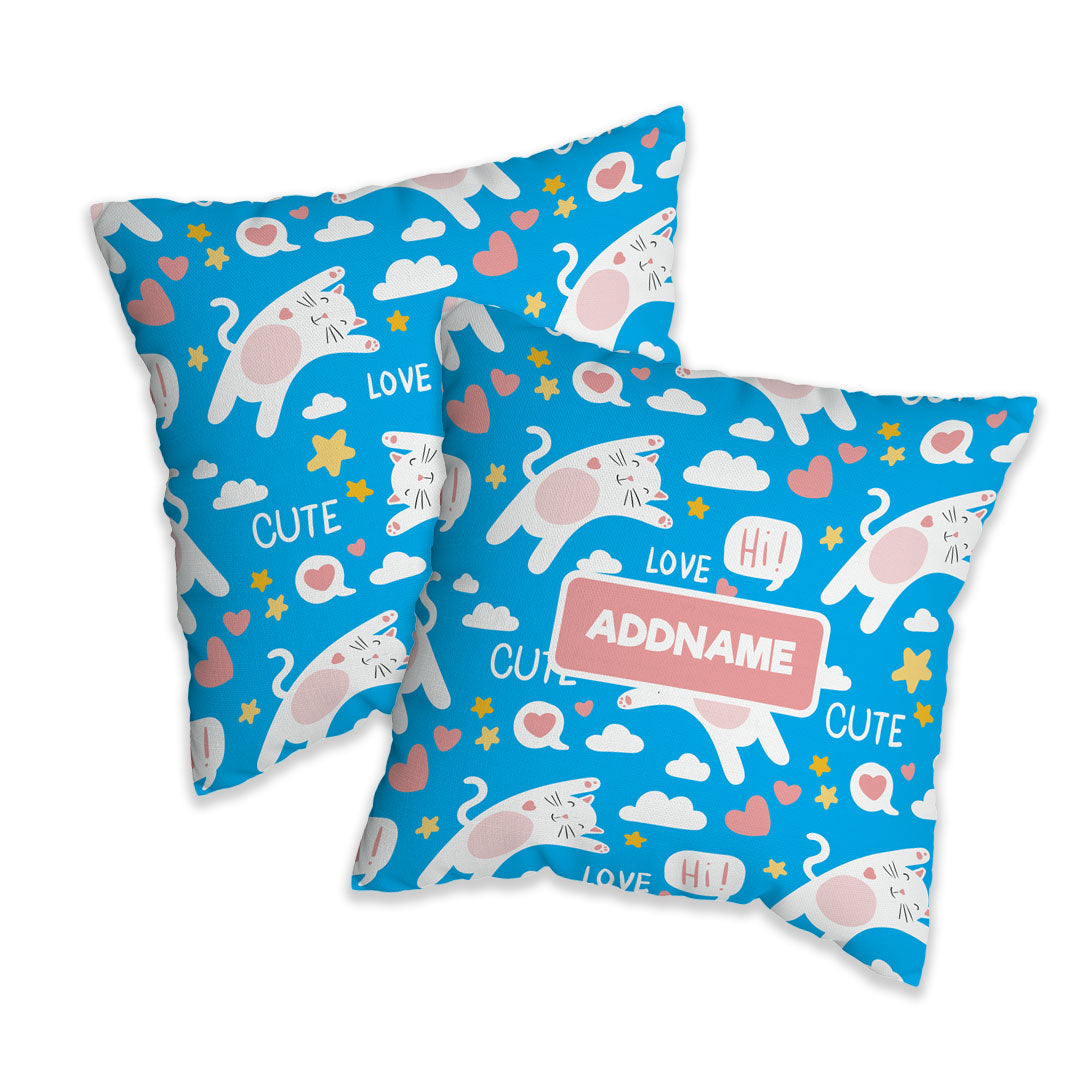 Cute Cat Kiddies Full Print Cushion Cover with Inner Cushion