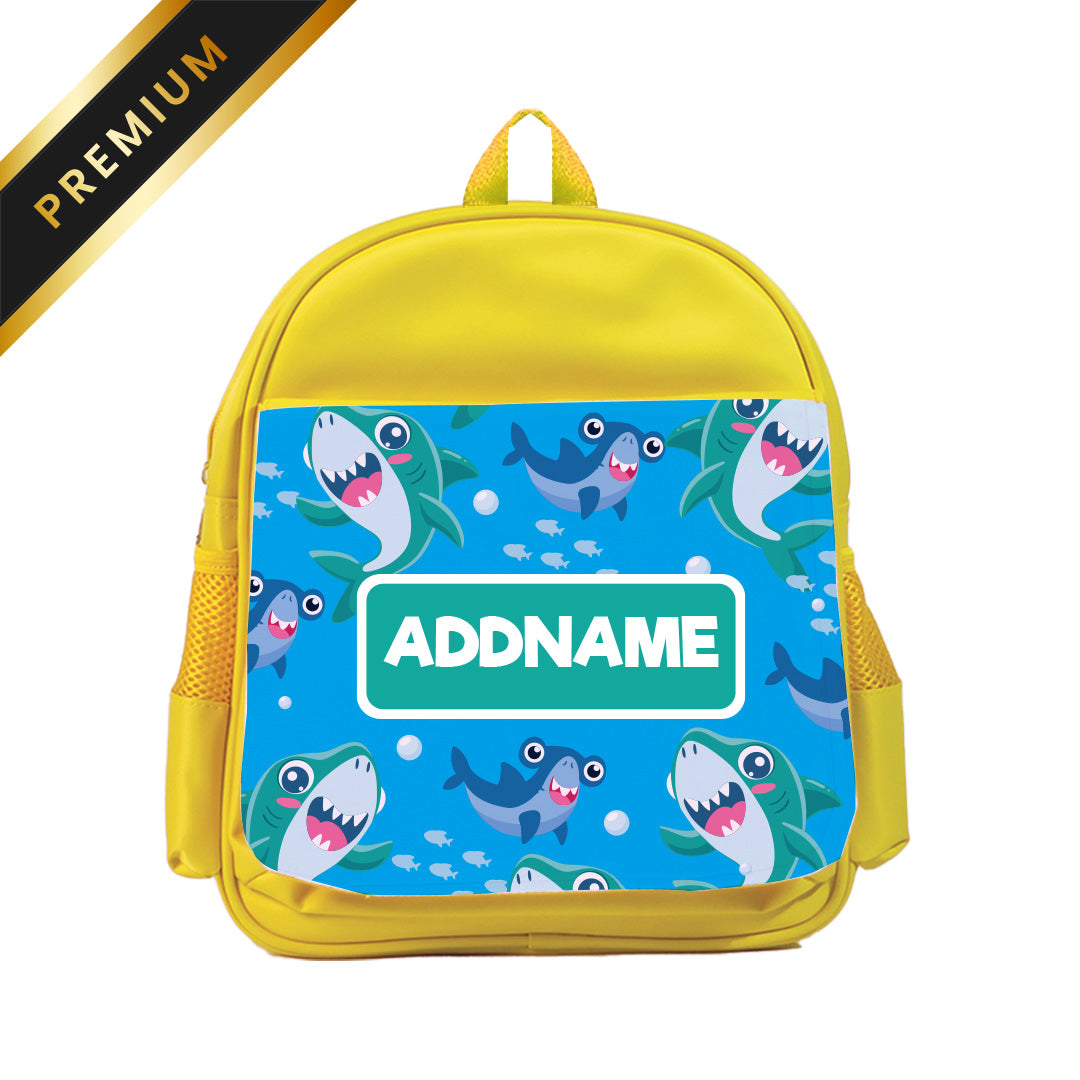 Cute Shark Yellow Premium Kiddies Bag