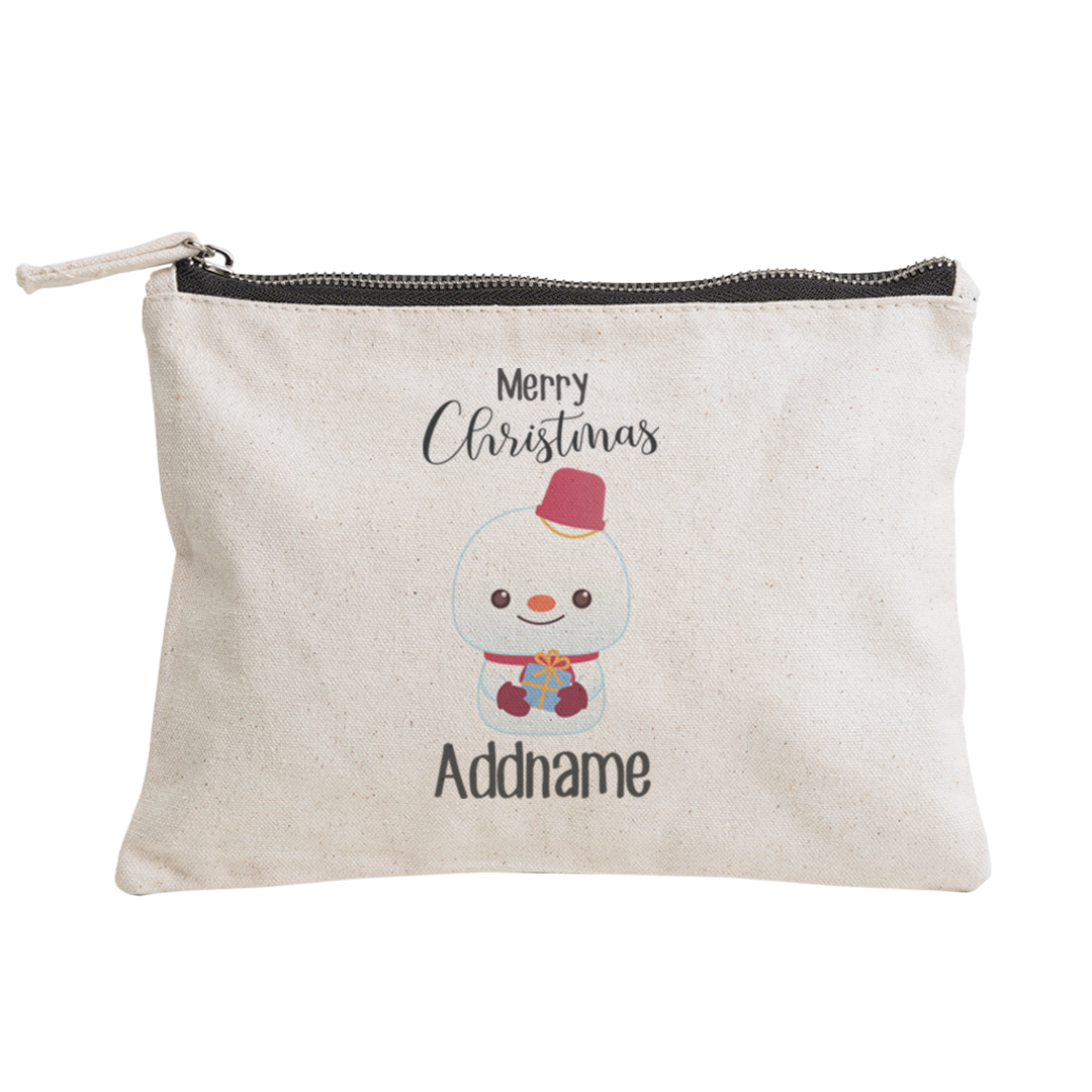Christmas Cute Animal Series Snowman Merry Christmas Zipper Pouch