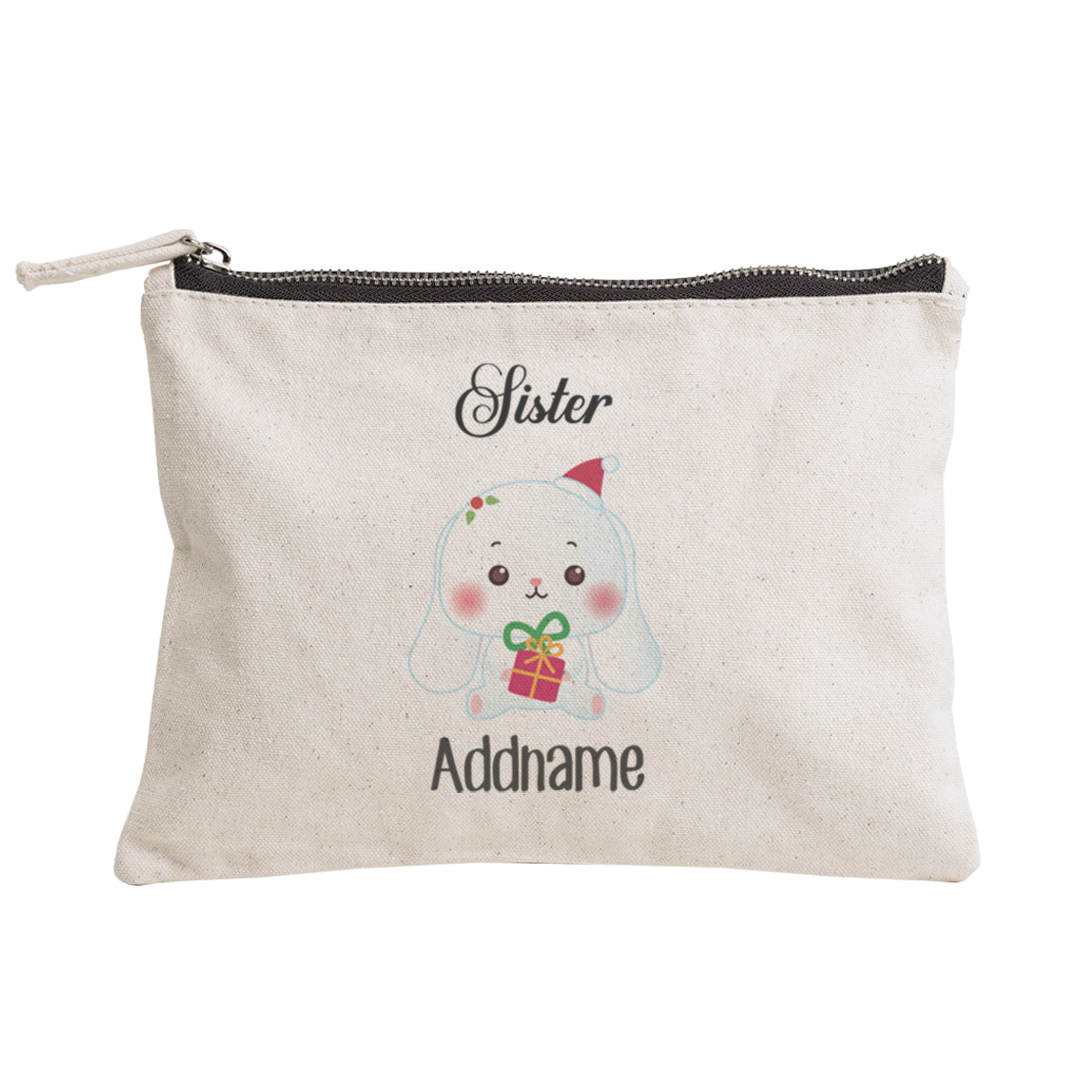 Christmas Cute Animal Series Sister Rabbit Zipper Pouch