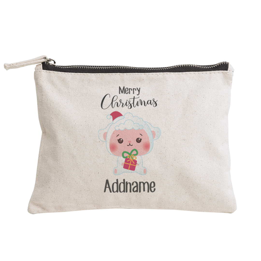 Christmas Cute Animal Series Sheep Merry Christmas Zipper Pouch