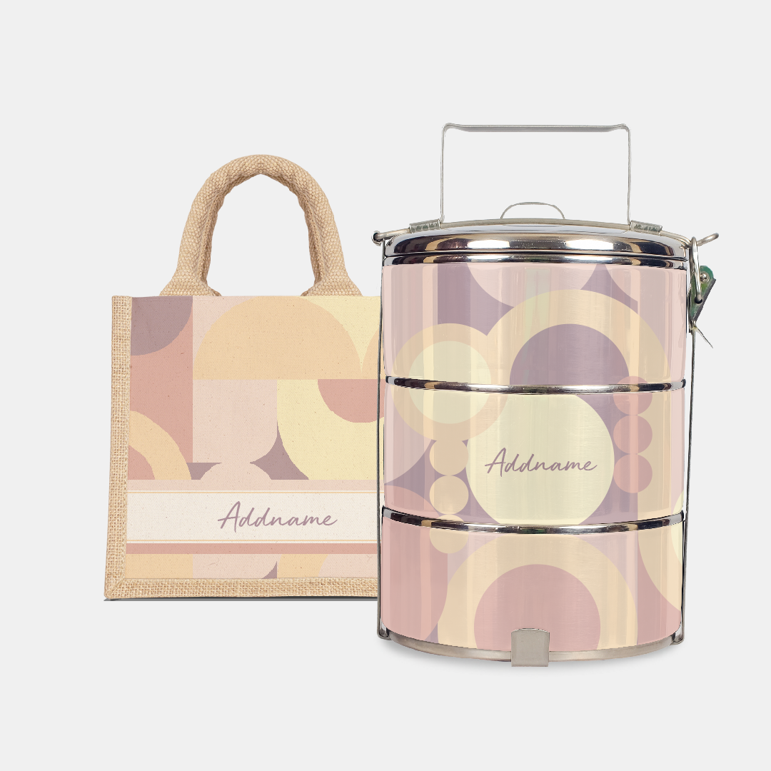 Ryn Series - Markisa - Lunch Tote Bag with Three-Tier Tiffin Carrier