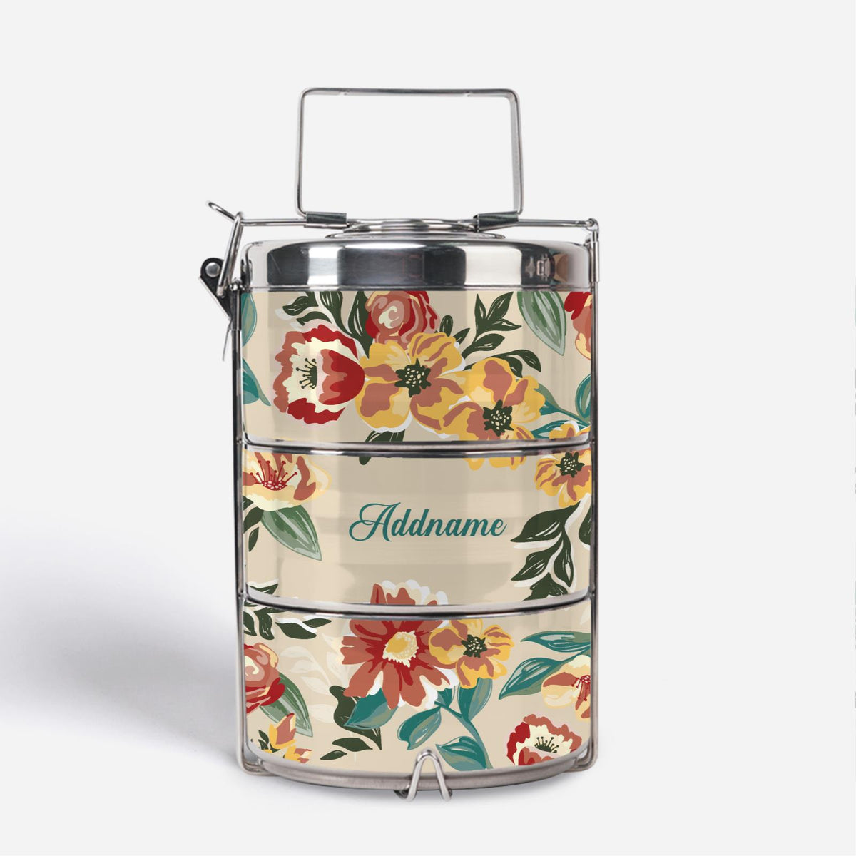 Deborah Series - Taupe - Three-Tier Tiffin Carrier