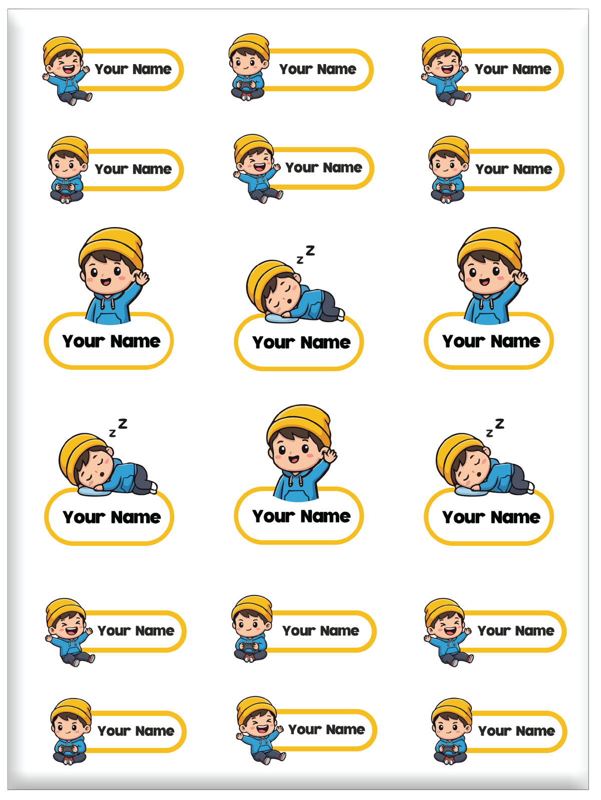 FAMSY KIDS Waterproof Name Label Stickers DTF – Customisable Suitable for clothes Shoes Sock Pants Fabric