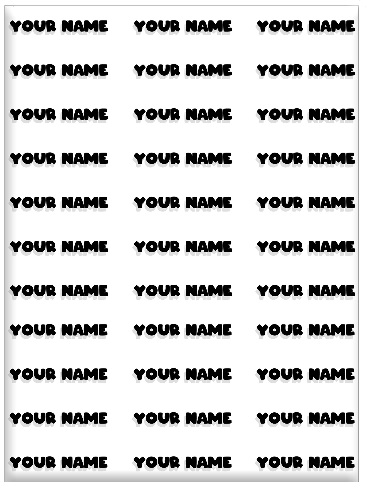 FAMSY KIDS Waterproof Name Label Stickers DTF – Customisable Suitable for clothes Shoes Sock Pants Fabric