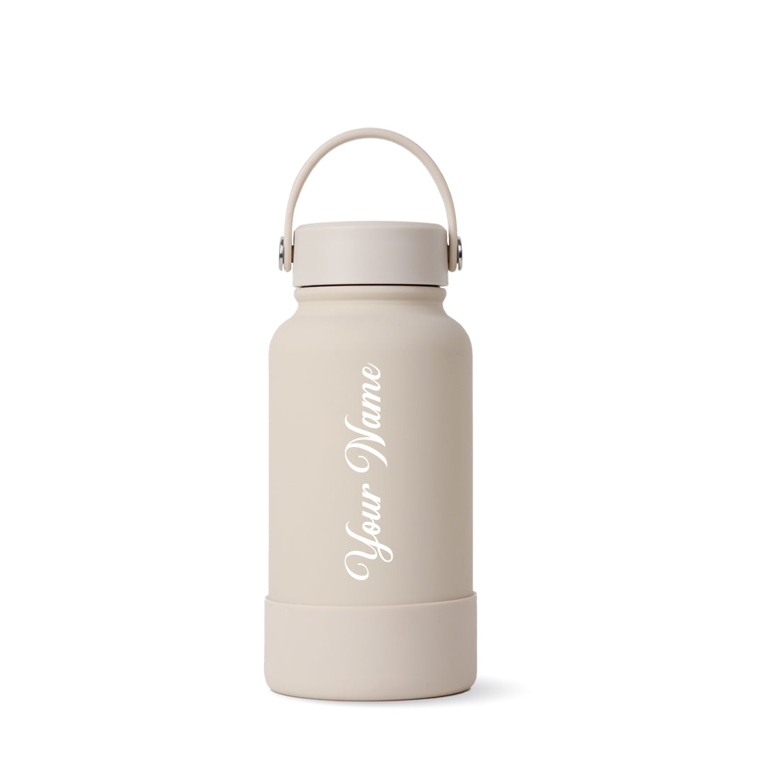 Beige Omi Thermos Bottle - Vertical Font