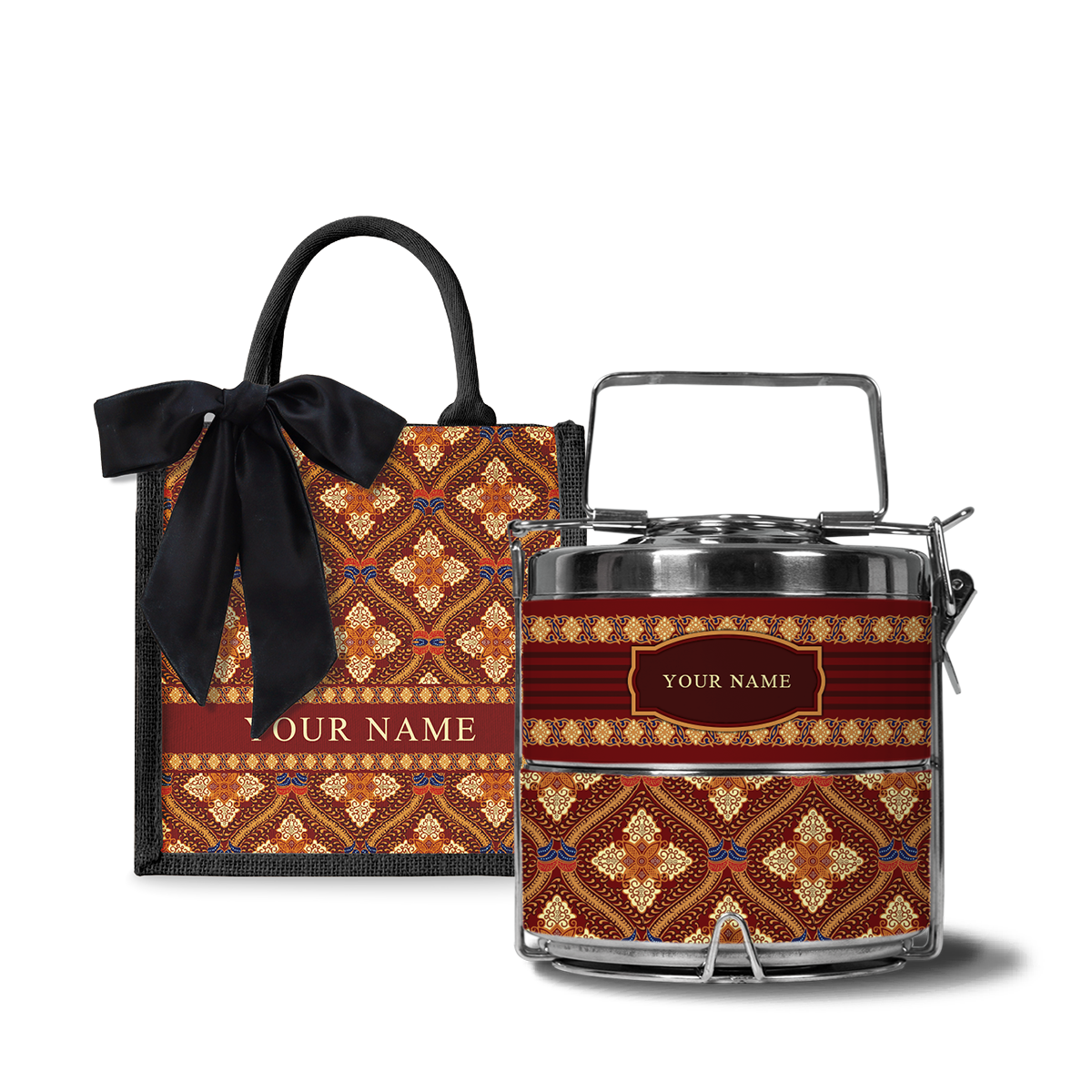 Kencono Series – Lunch Tote Bag with Two-Tier Tiffin Carrier