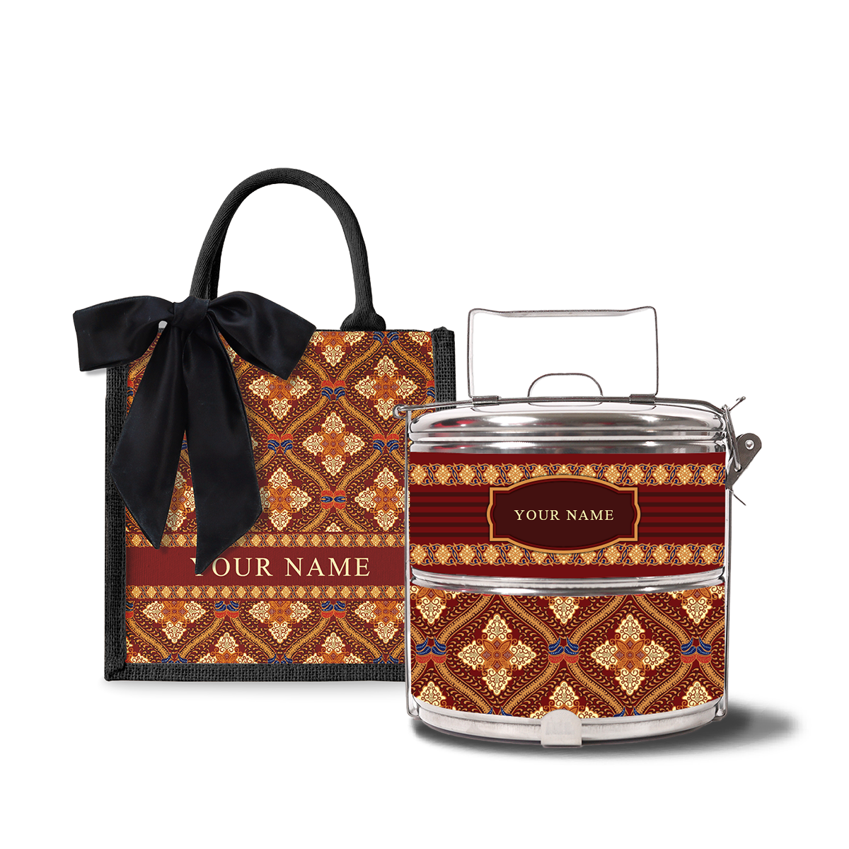 Kencono Series – Lunch Tote Bag with Two-Tier Tiffin Carrier