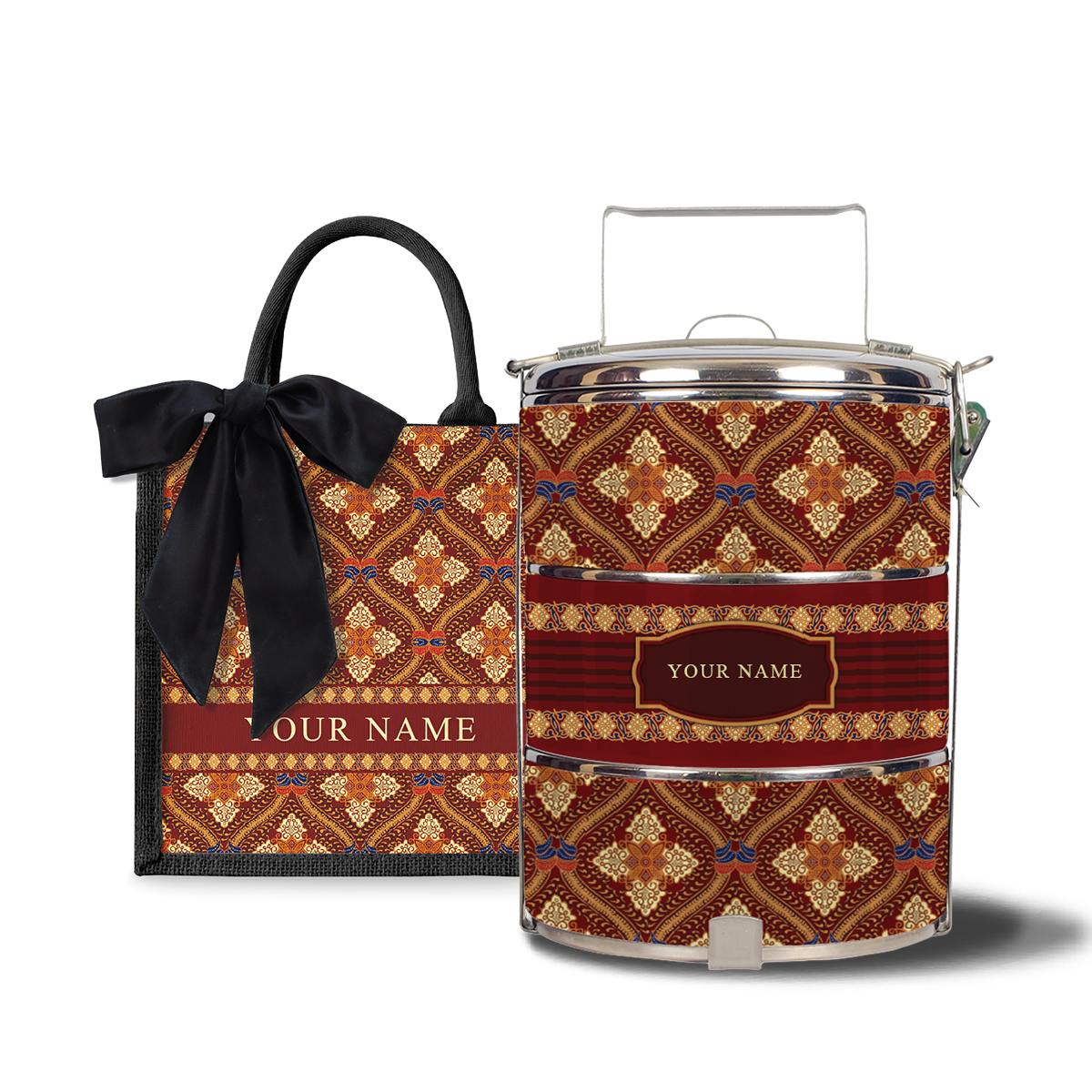 Kencono Series – Lunch Tote Bag with Three-Tier Tiffin Carrier