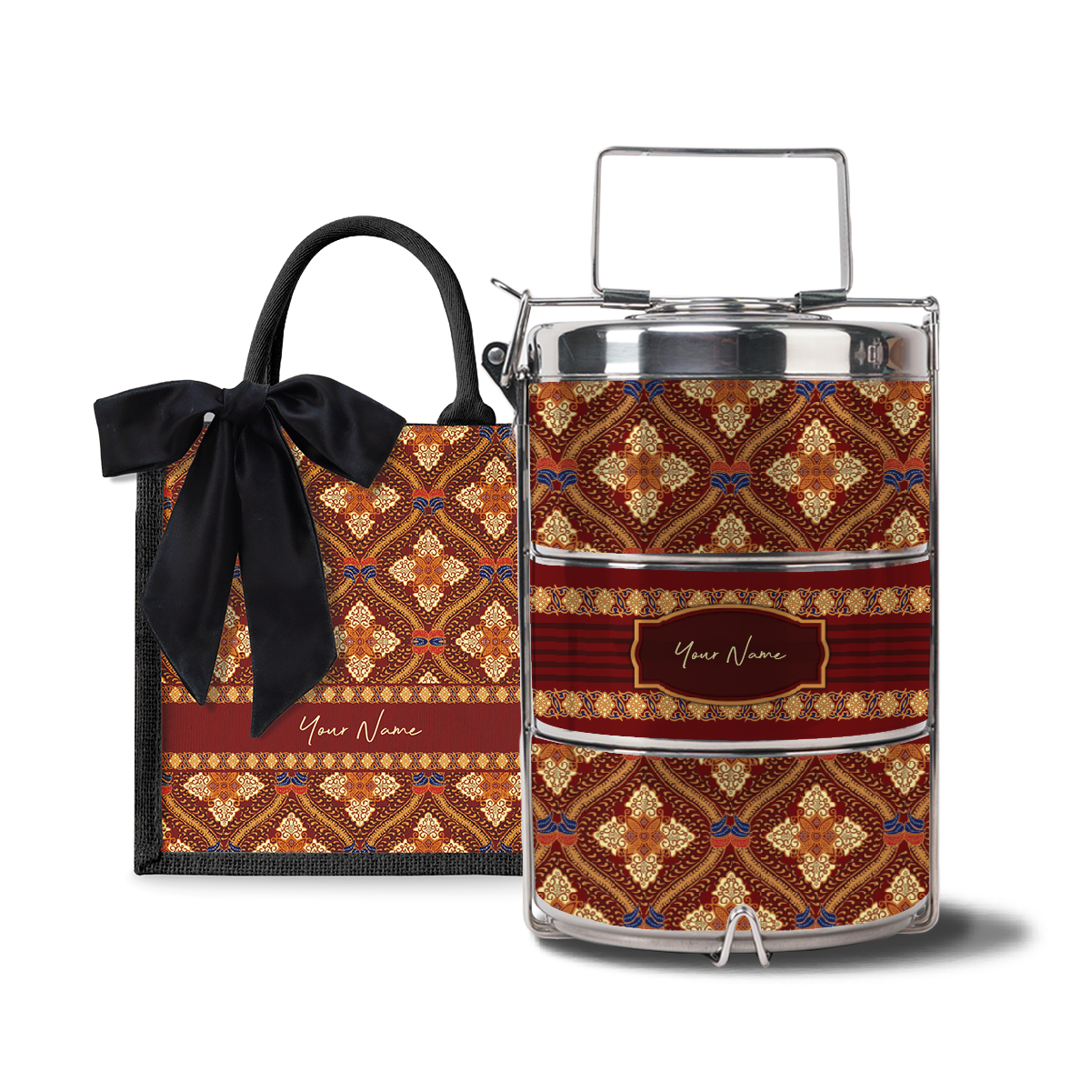 Kencono Series – Lunch Tote Bag with Three-Tier Tiffin Carrier