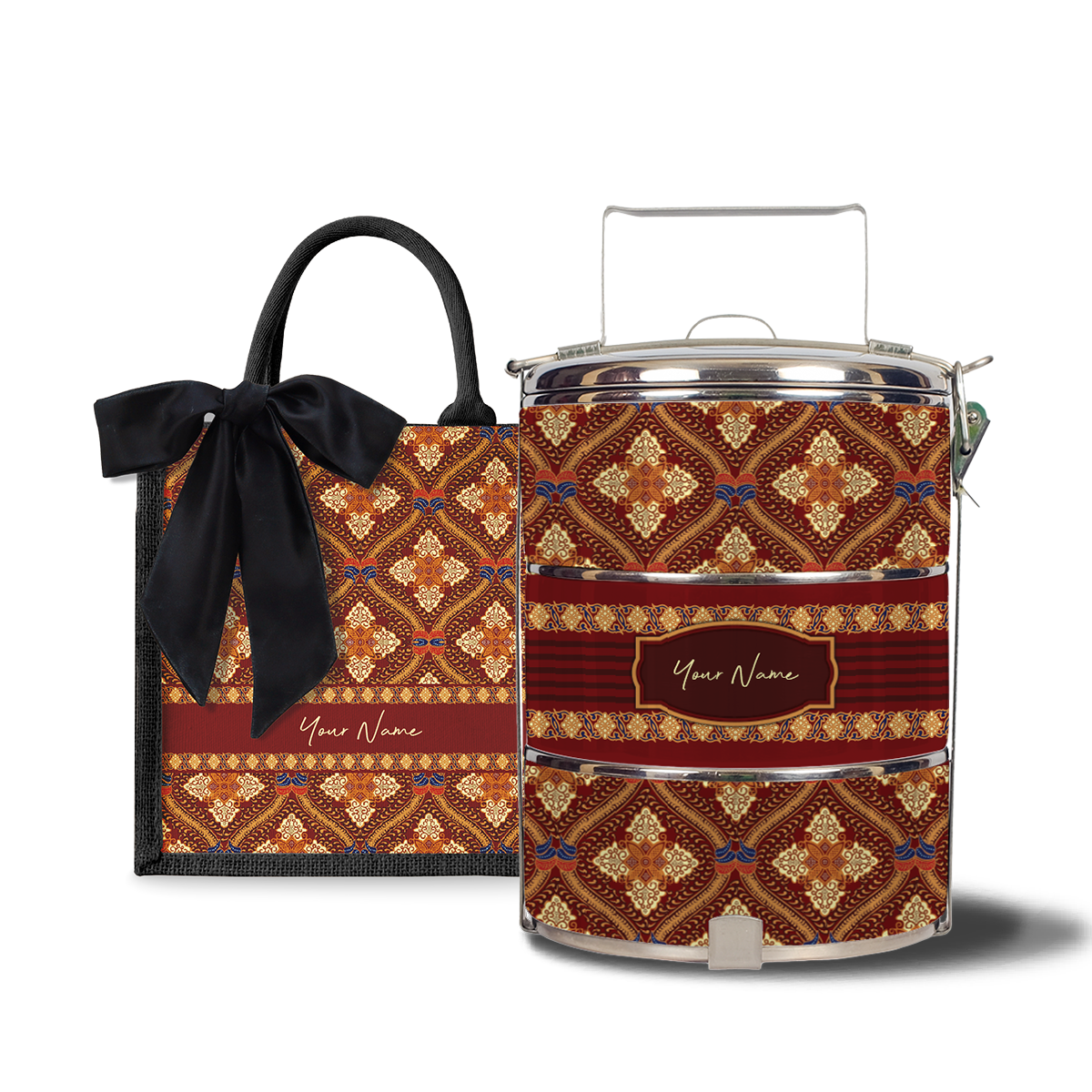 Kencono Series – Lunch Tote Bag with Three-Tier Tiffin Carrier