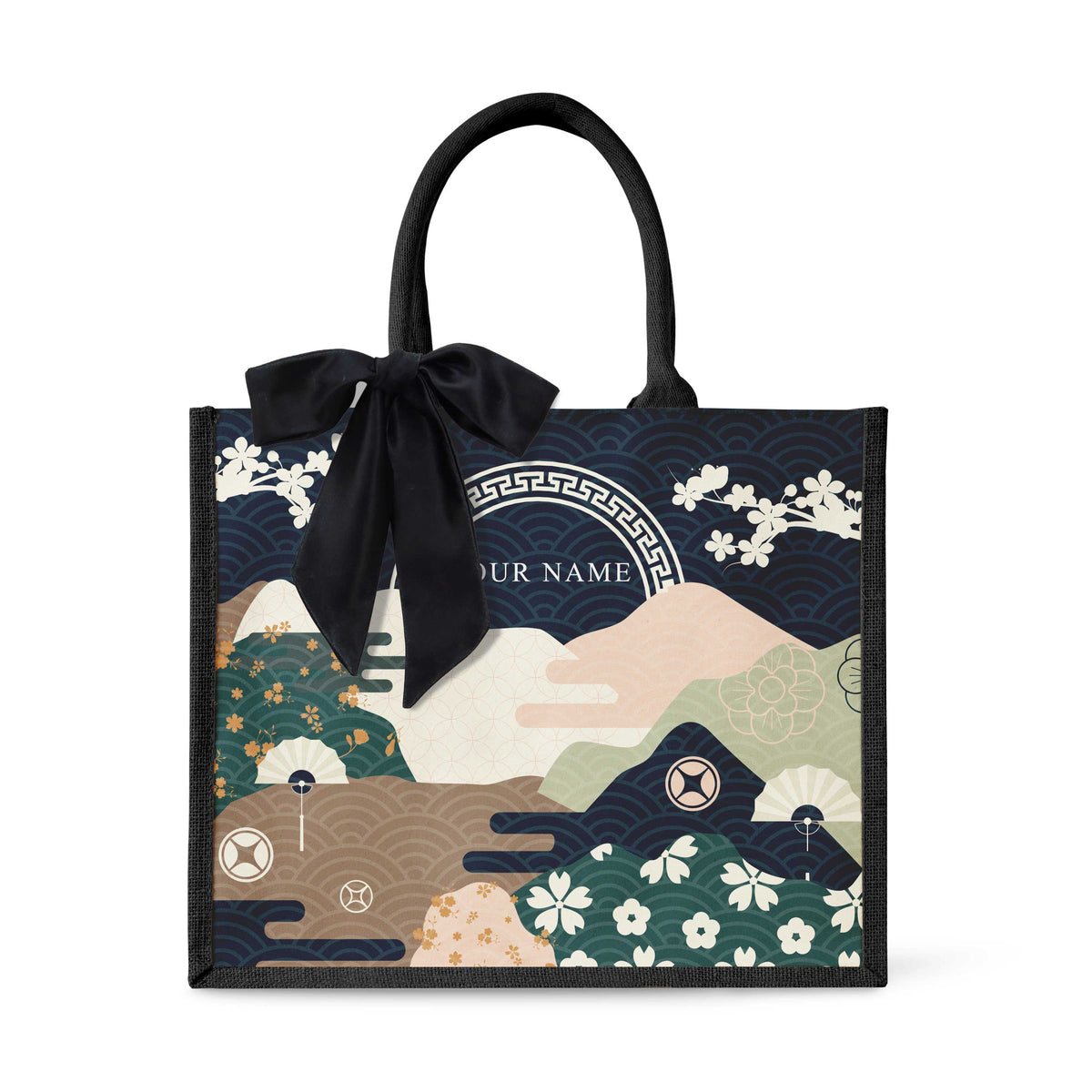 Fortune Garden (Navy Design) Tote Bag