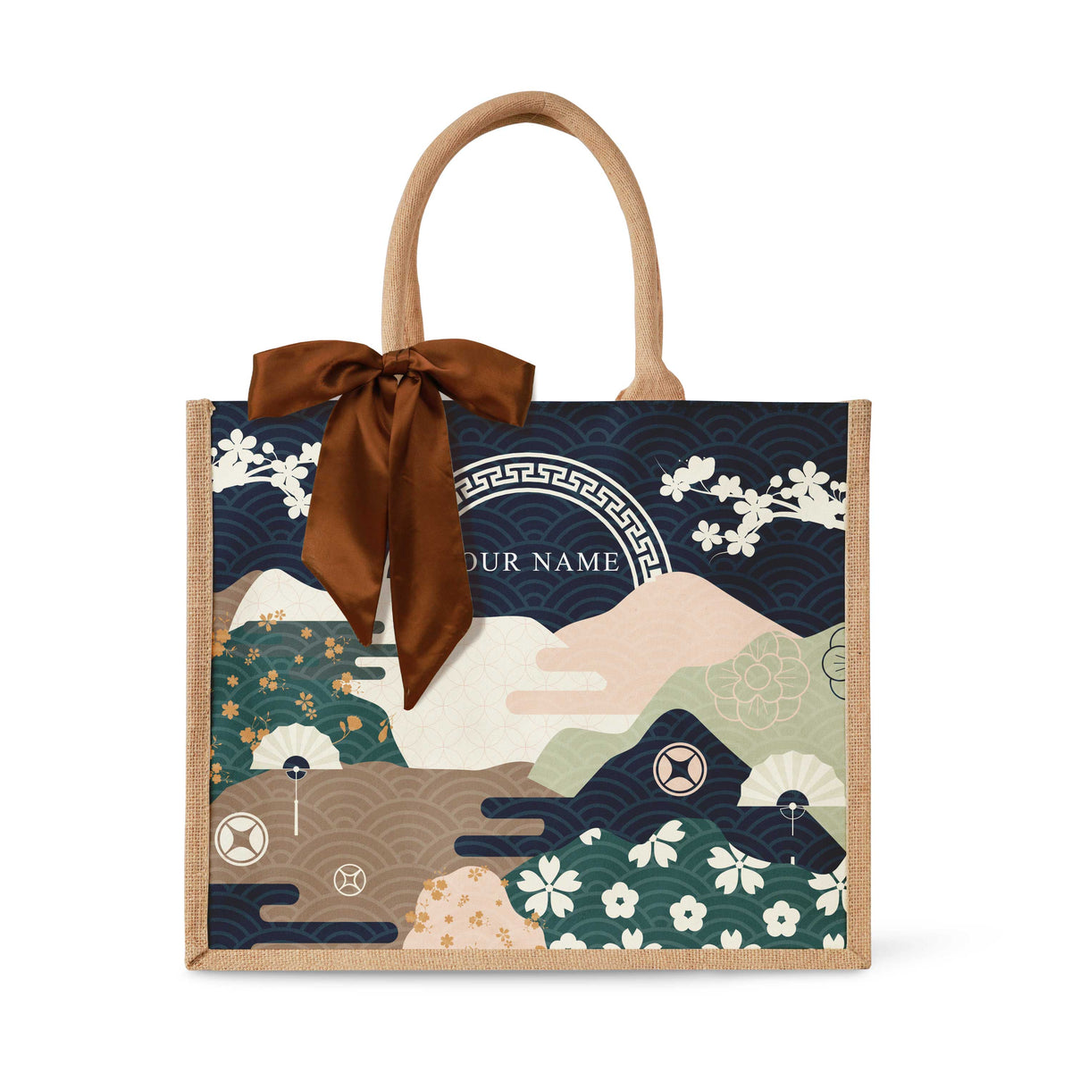 Fortune Garden (Navy Design) Tote Bag