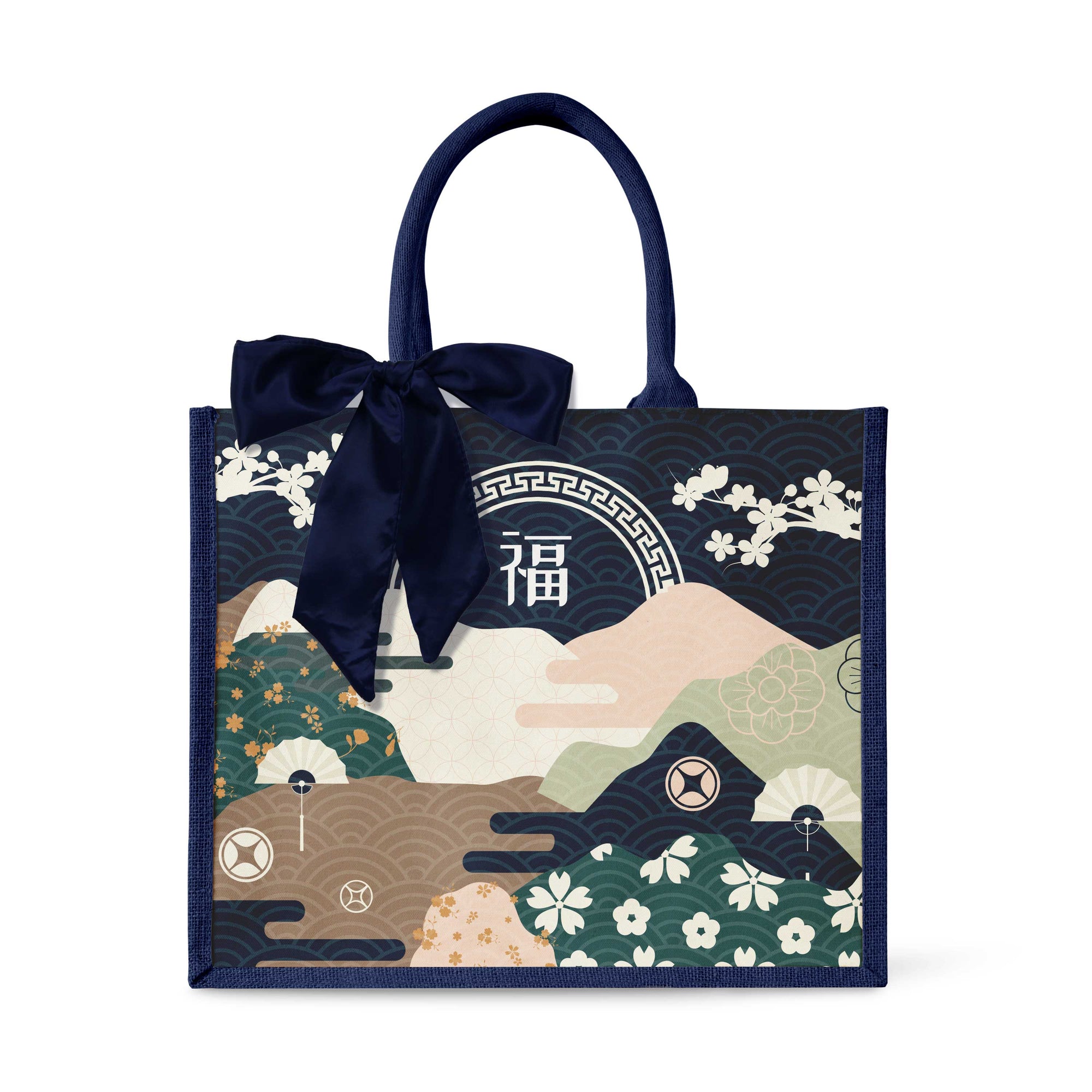 Fortune Garden (Navy Design) Tote Bag