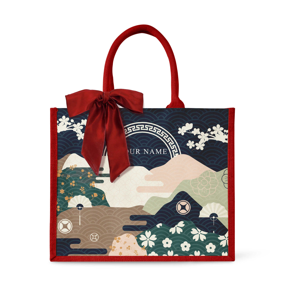 Fortune Garden (Navy Design) Tote Bag