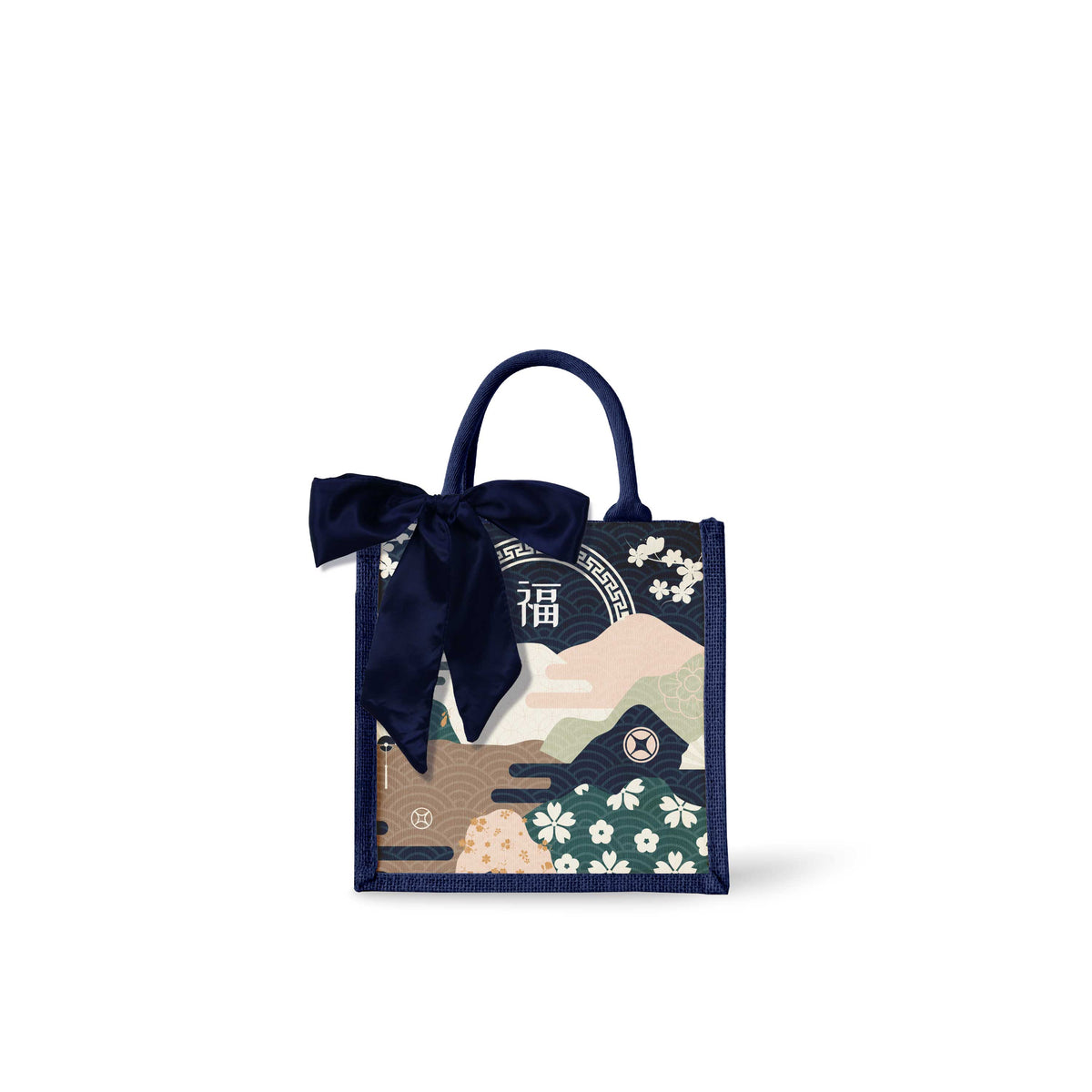 Fortune Garden (Navy Design) Tote Bag