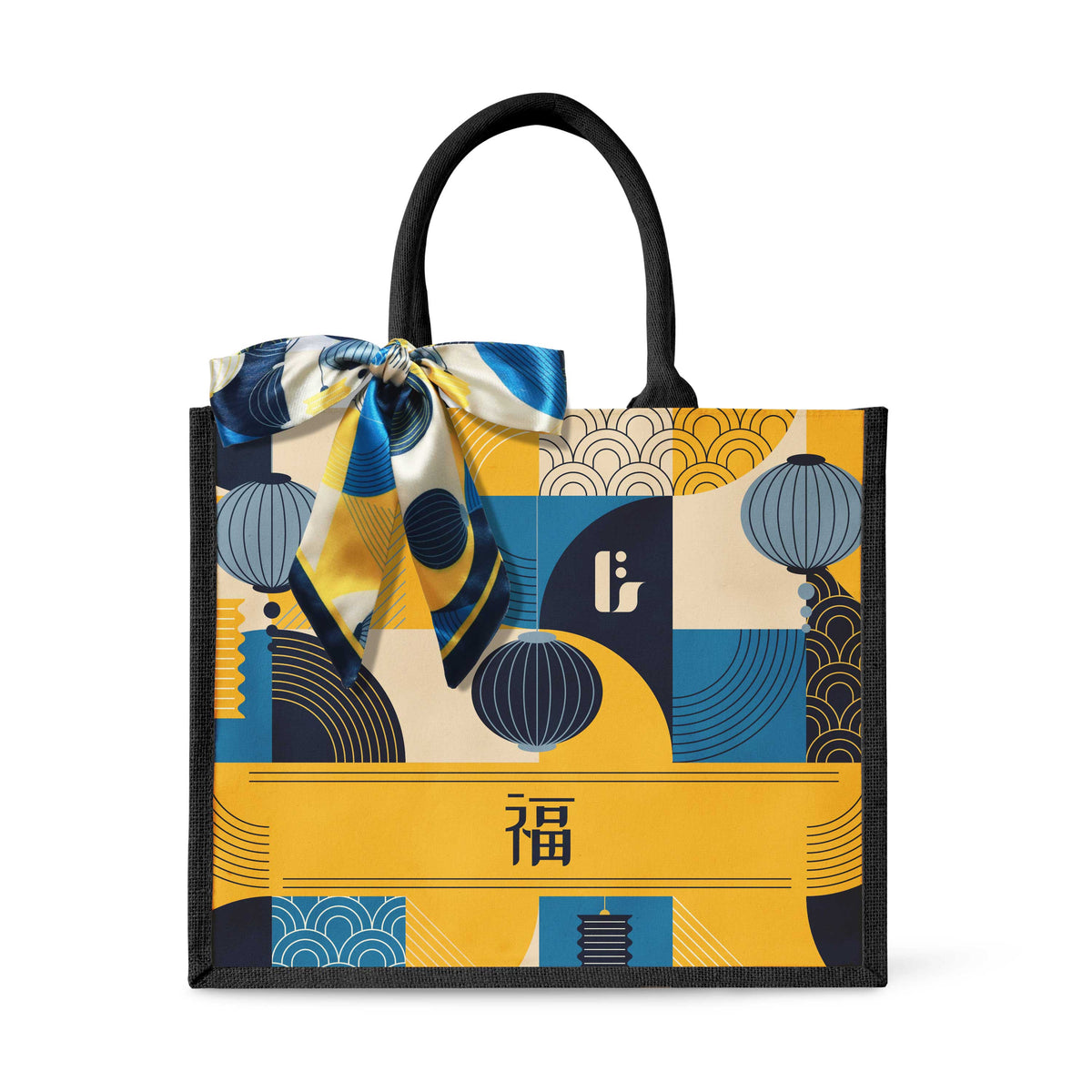 Lunar Blessing (Navy Design) Tote Bag