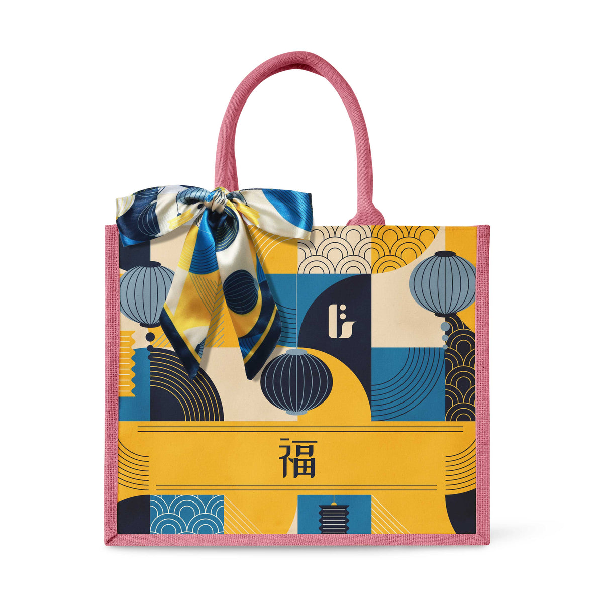 Lunar Blessing (Navy Design) Tote Bag