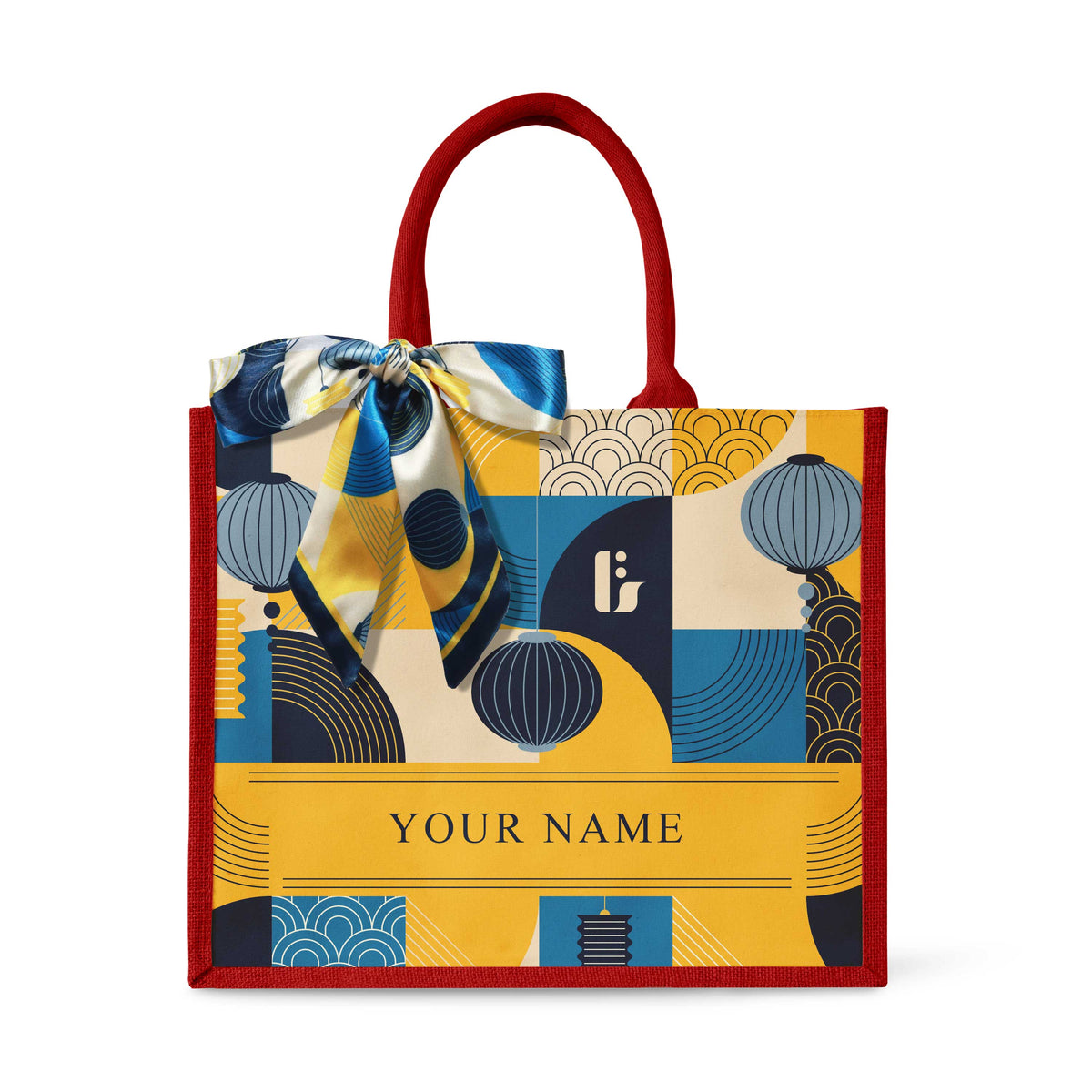 Lunar Blessing (Navy Design) Tote Bag