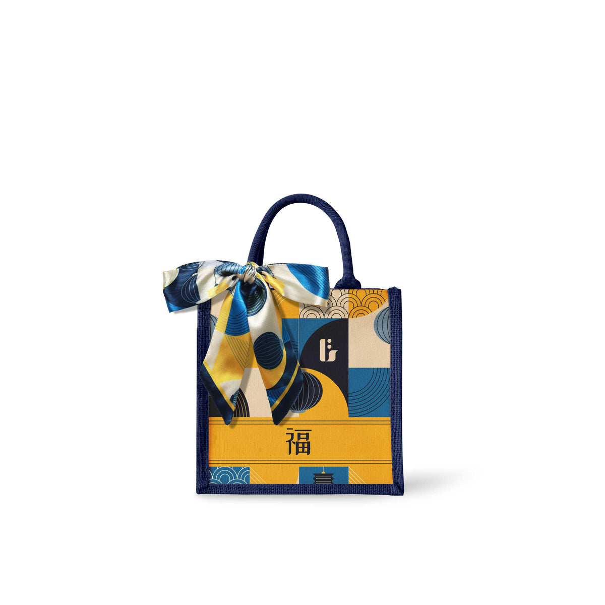 Lunar Blessing (Navy Design) Tote Bag
