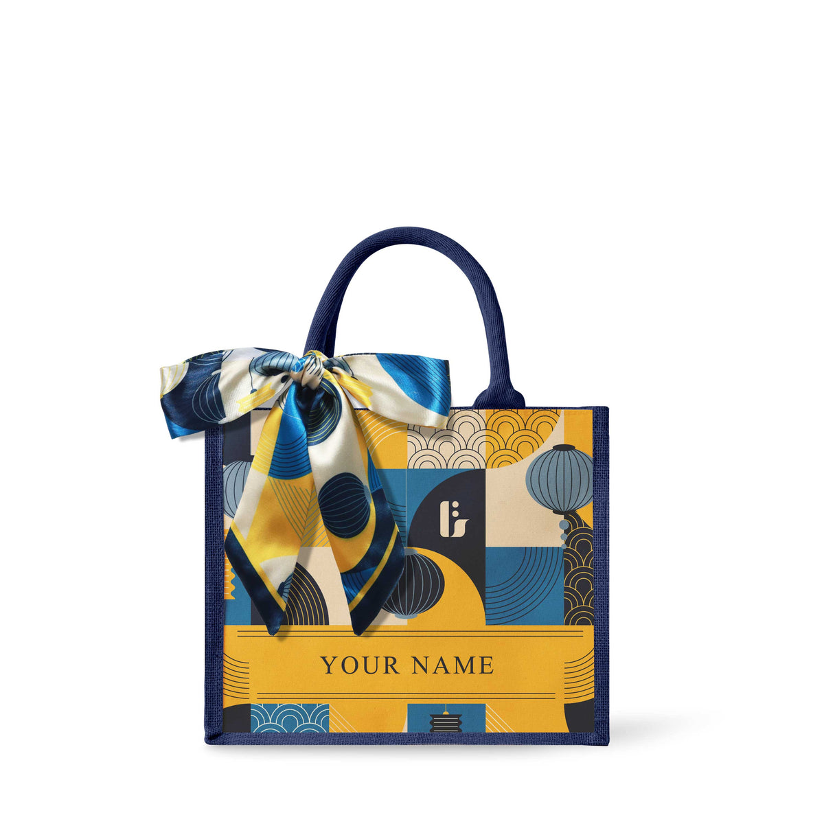 Lunar Blessing (Navy Design) Tote Bag