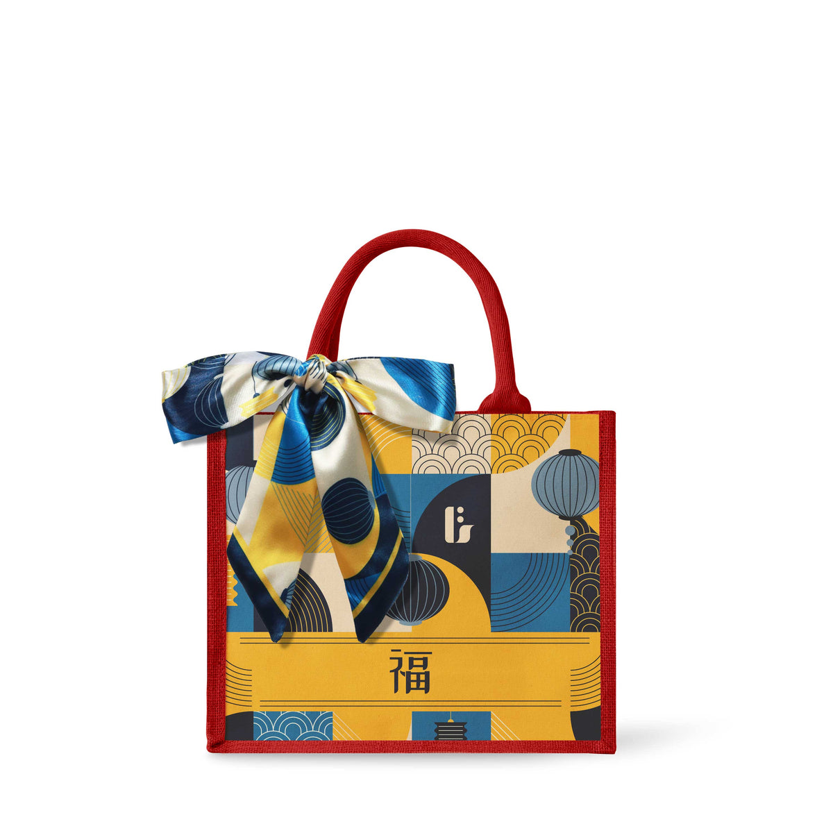 Lunar Blessing (Navy Design) Tote Bag