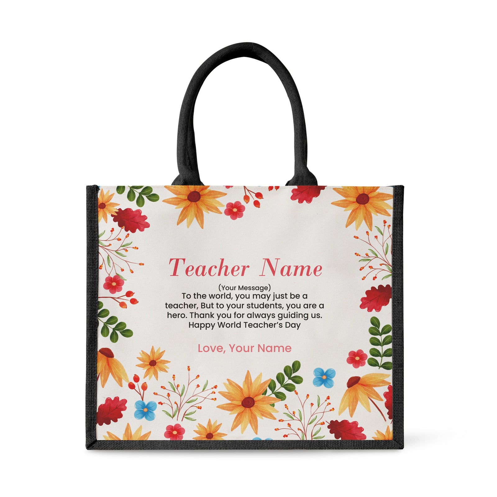 Blooming Flower - Jute Tote Bag