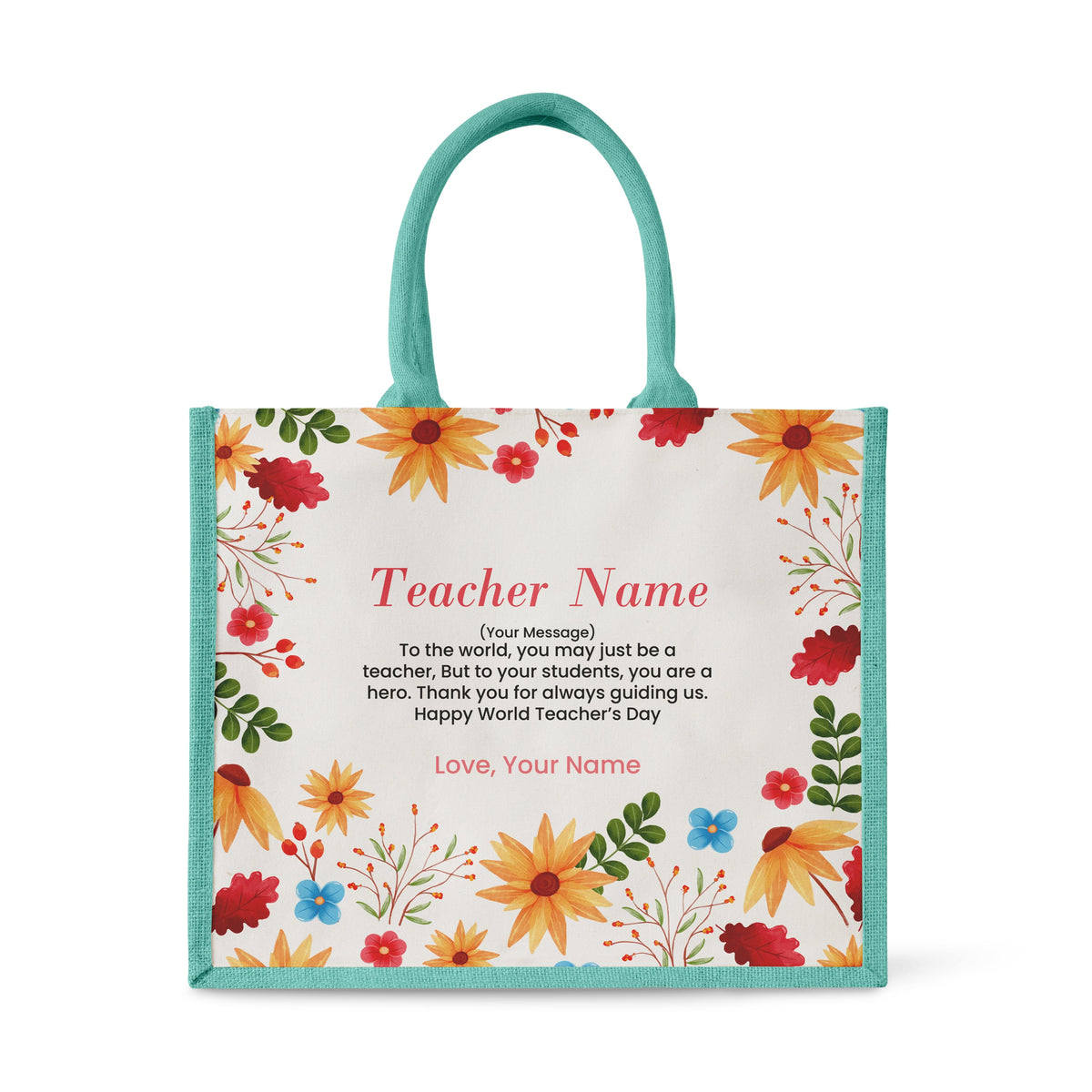 Blooming Flower - Jute Tote Bag