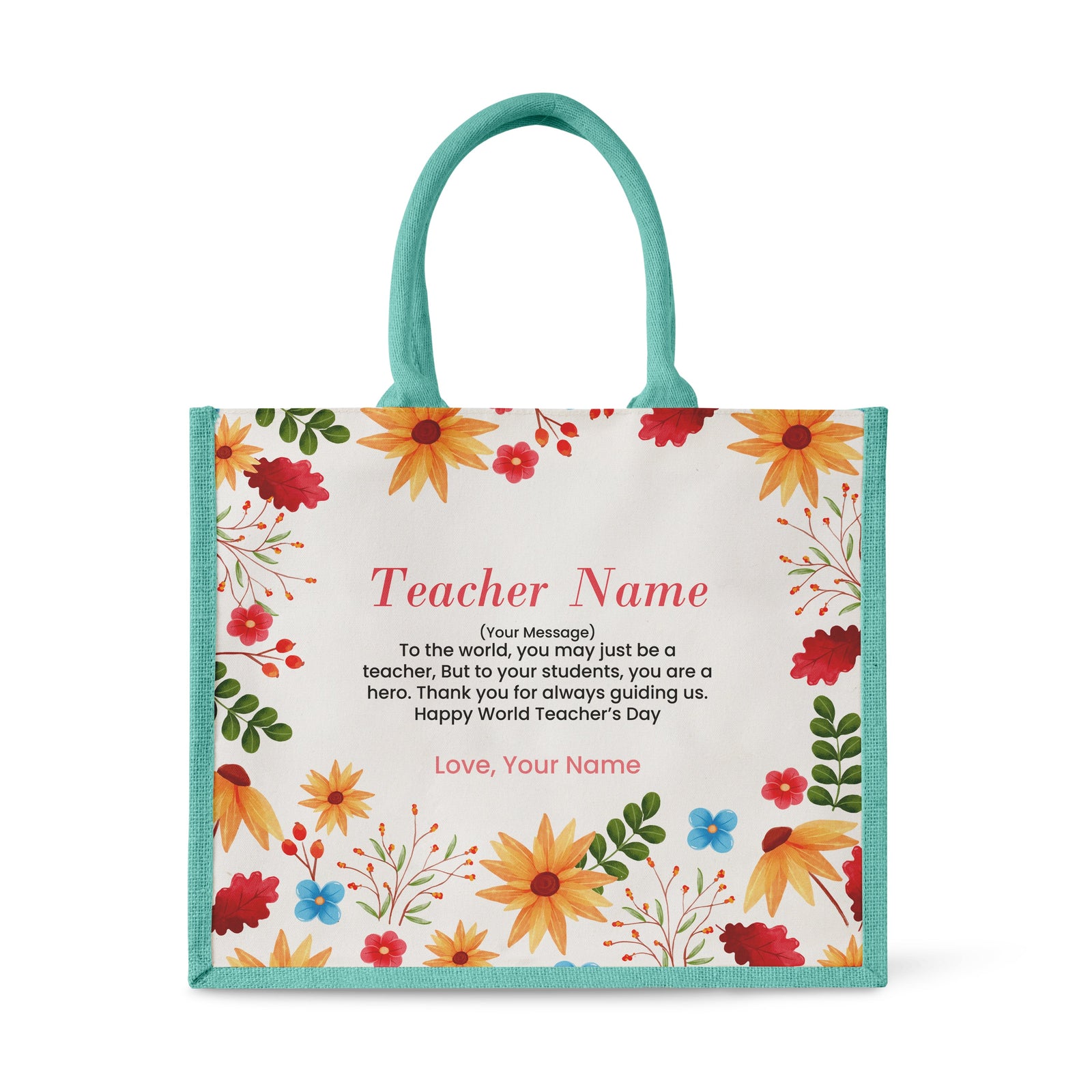 Blooming Flower - Jute Tote Bag