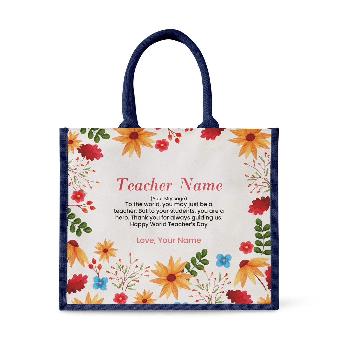 Blooming Flower - Jute Tote Bag