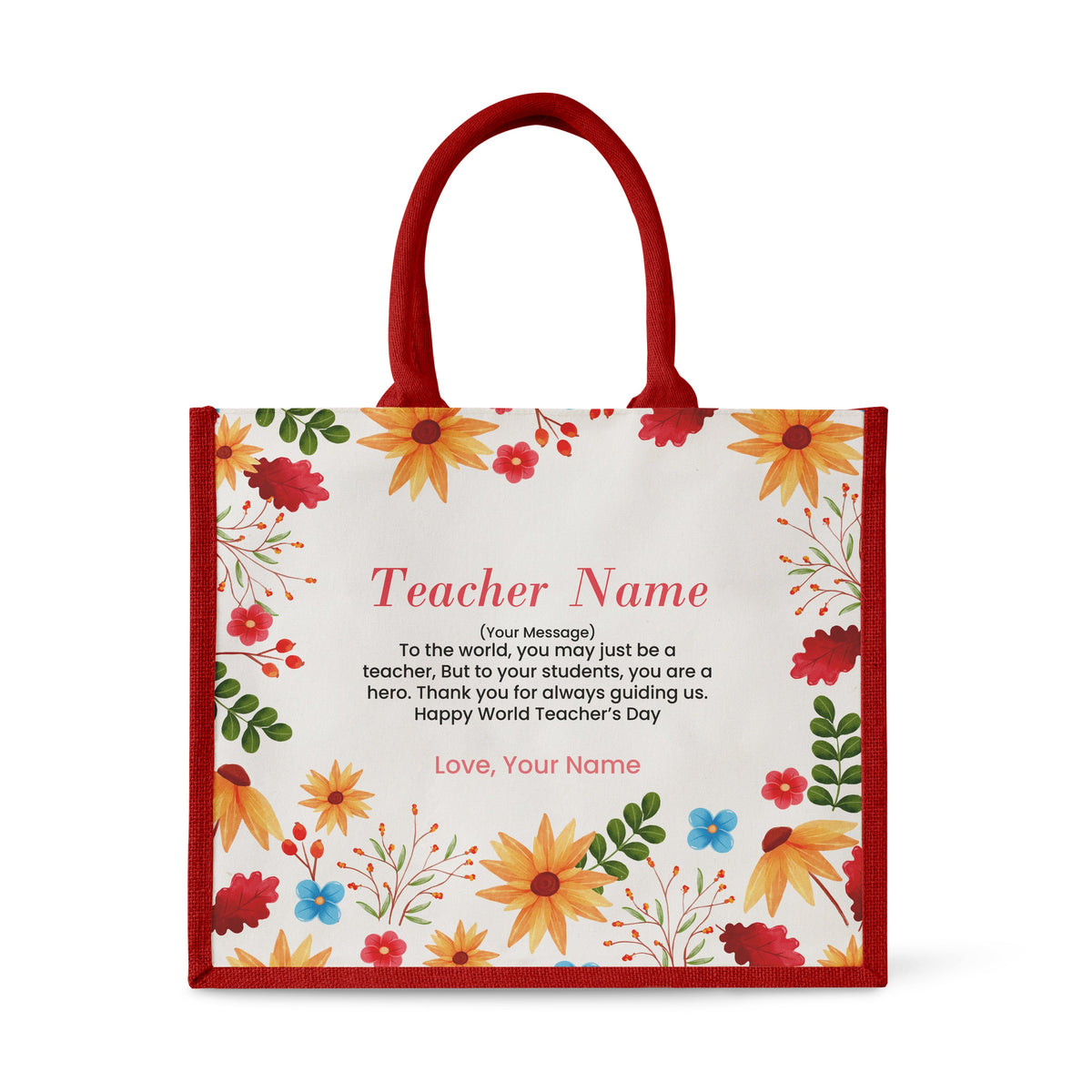 Blooming Flower - Jute Tote Bag