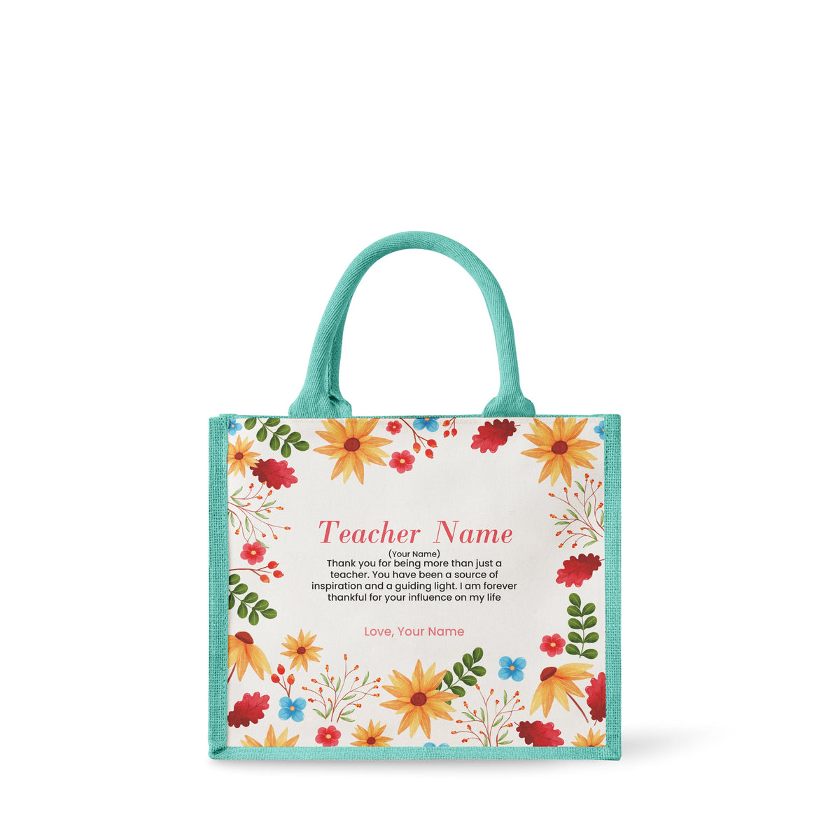 Blooming Flower - Jute Tote Bag