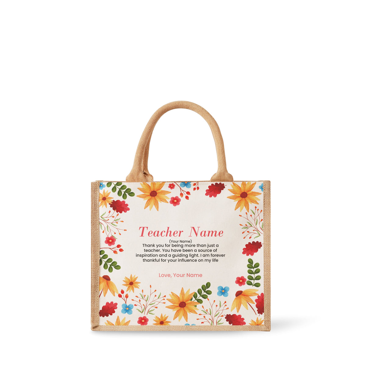 Blooming Flower - Jute Tote Bag