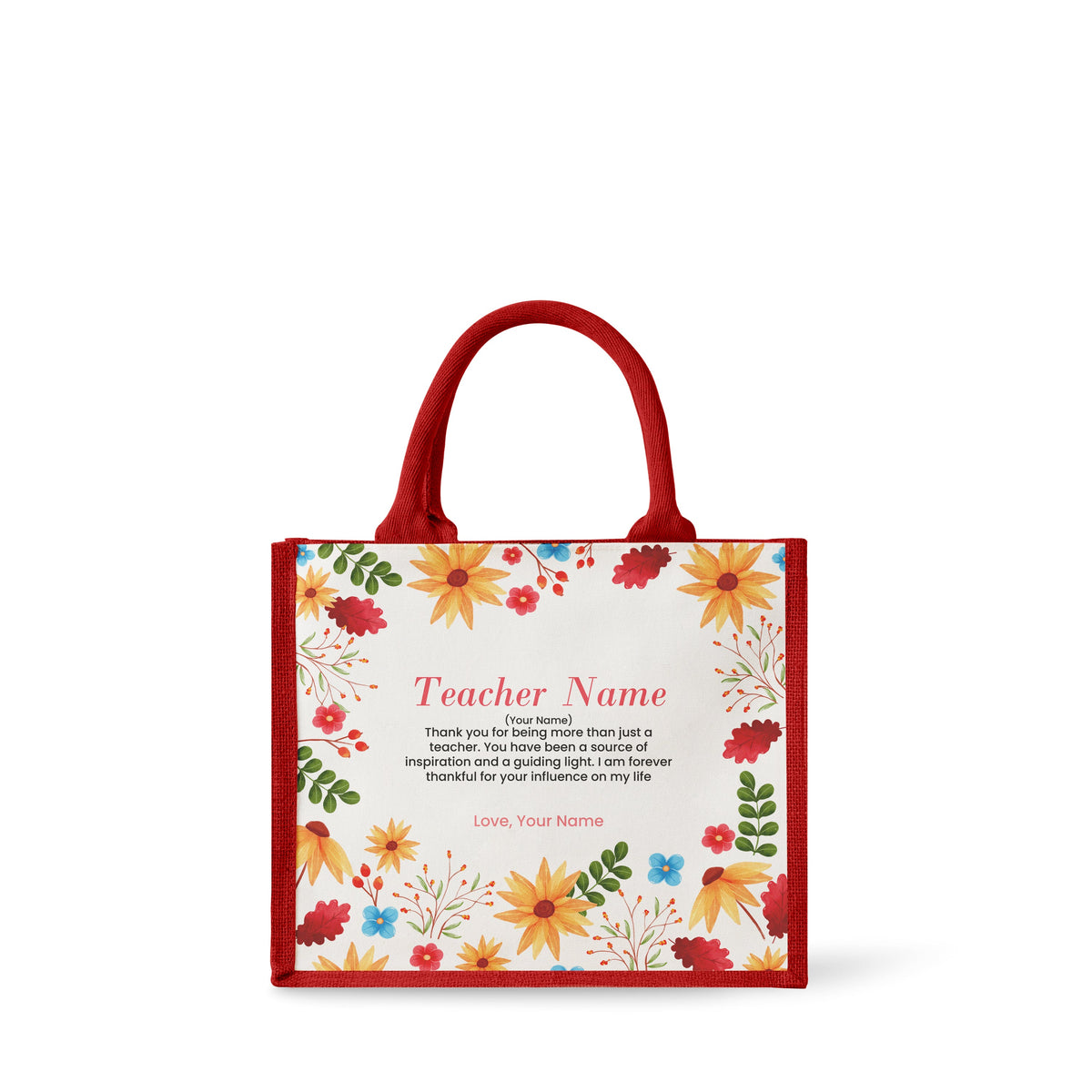 Blooming Flower - Jute Tote Bag