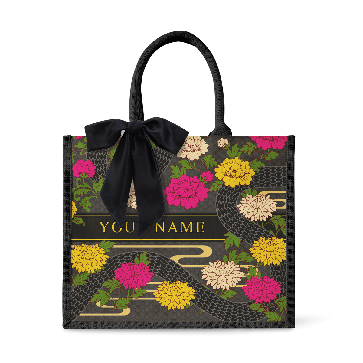 Floral Snake - Tote Bag