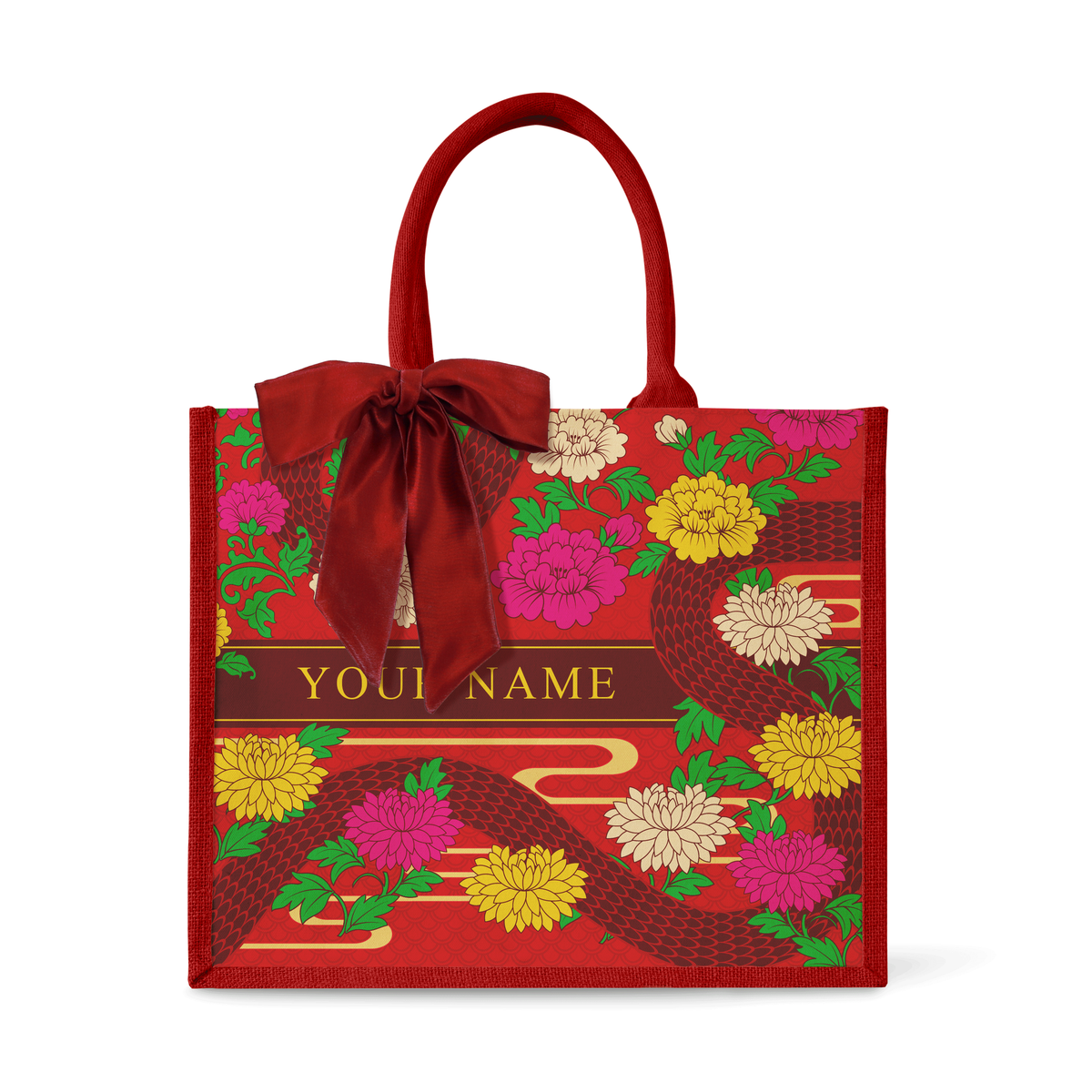 Floral Snake - Tote Bag